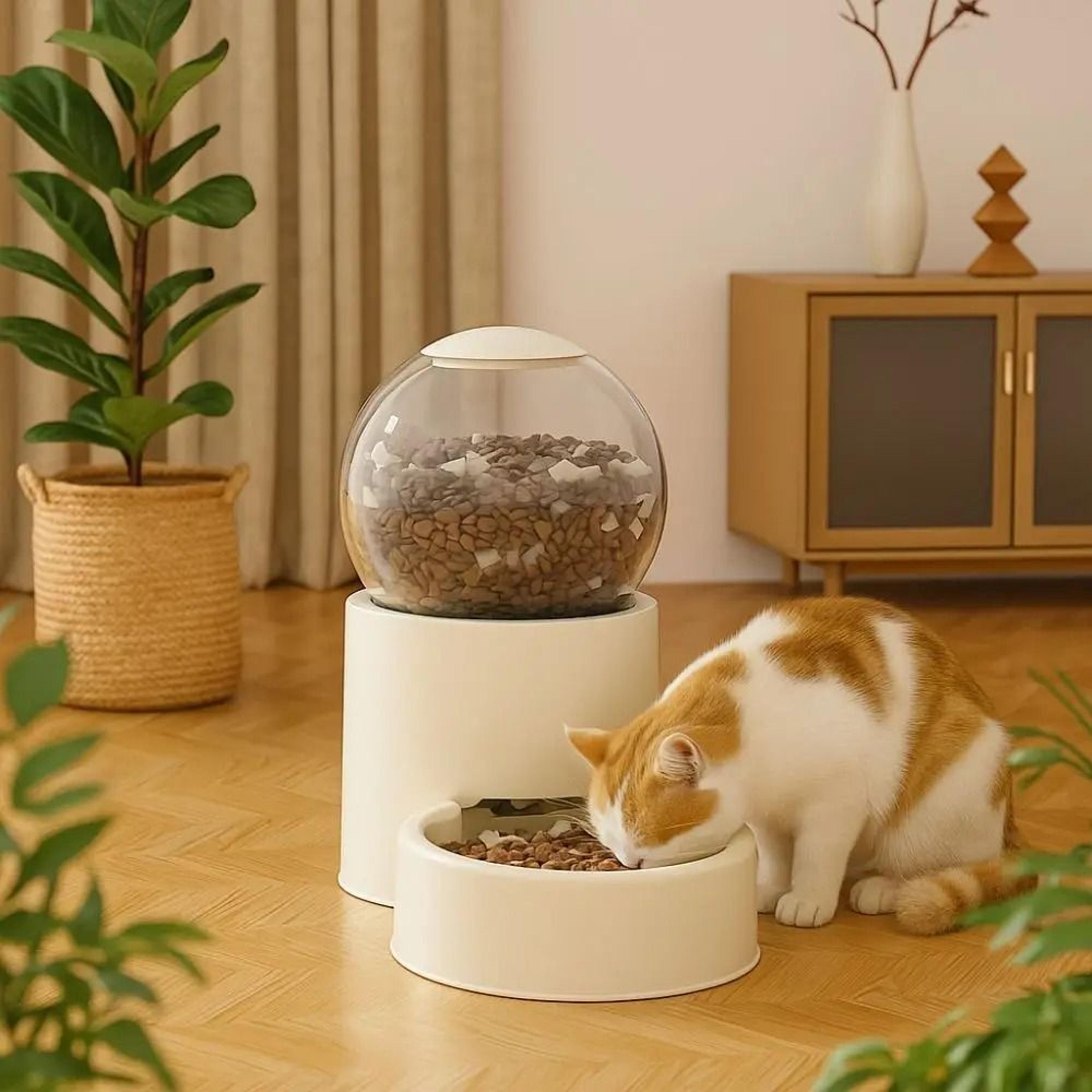 Large Capacity Automatic Pet Feeder And Leakproof Water Dispenser With Elevated Bowl 8