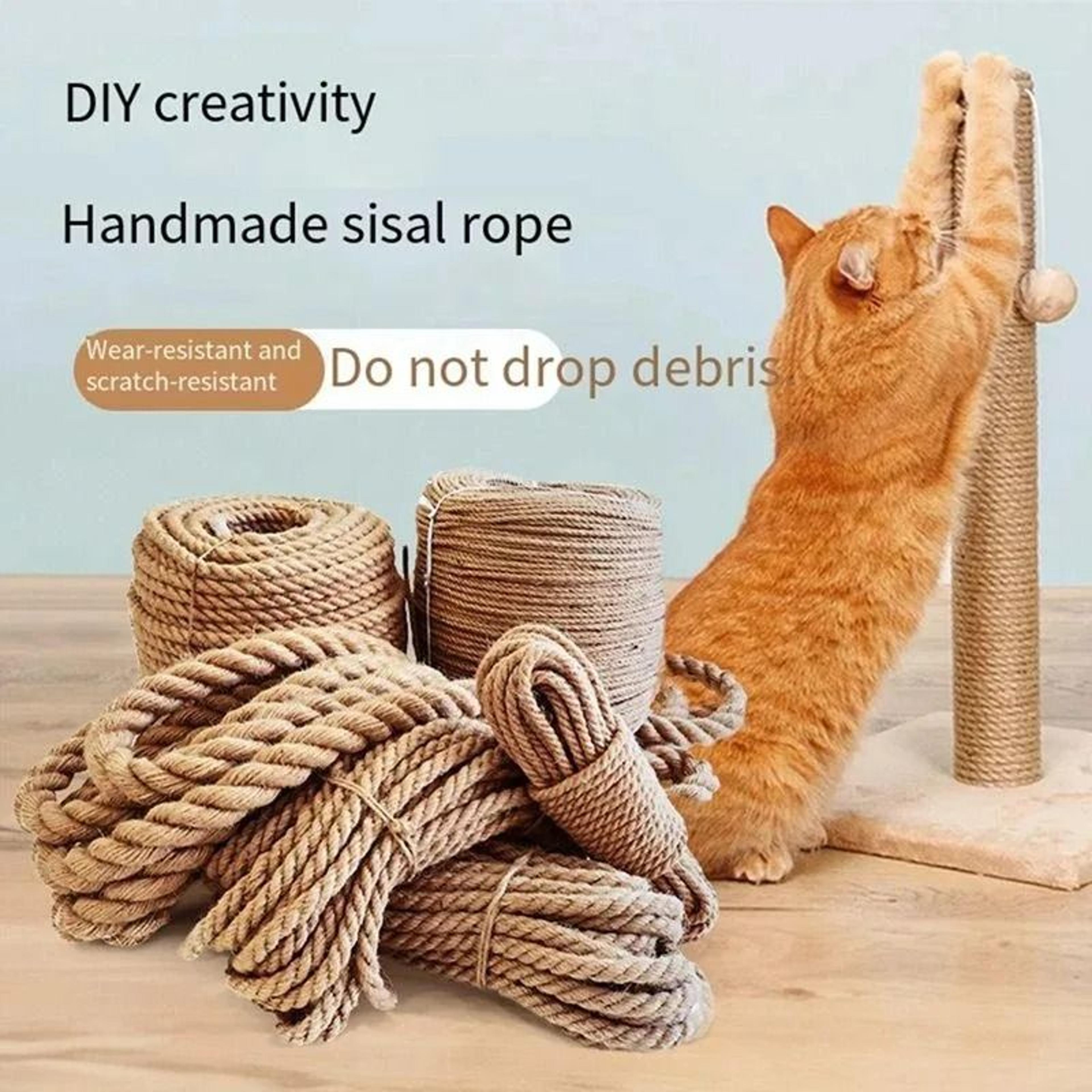 Natural Sisal Rope For Cat Scratching Posts DIY Cat Tree Repair Rope 10