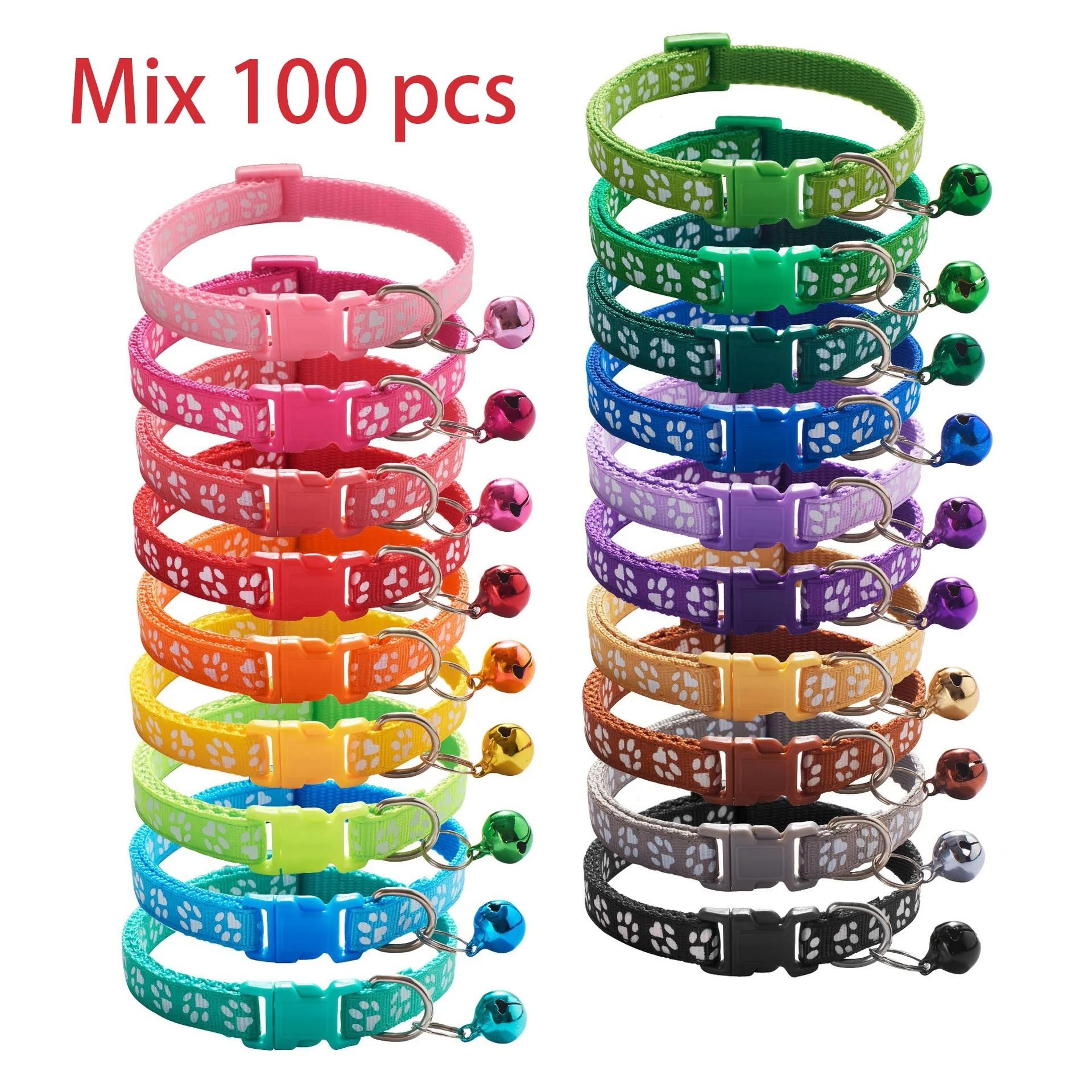 Adjustable Bell Pet Collar Set For Cats And Small Dogs 100 Piece Wholesale Pack 22