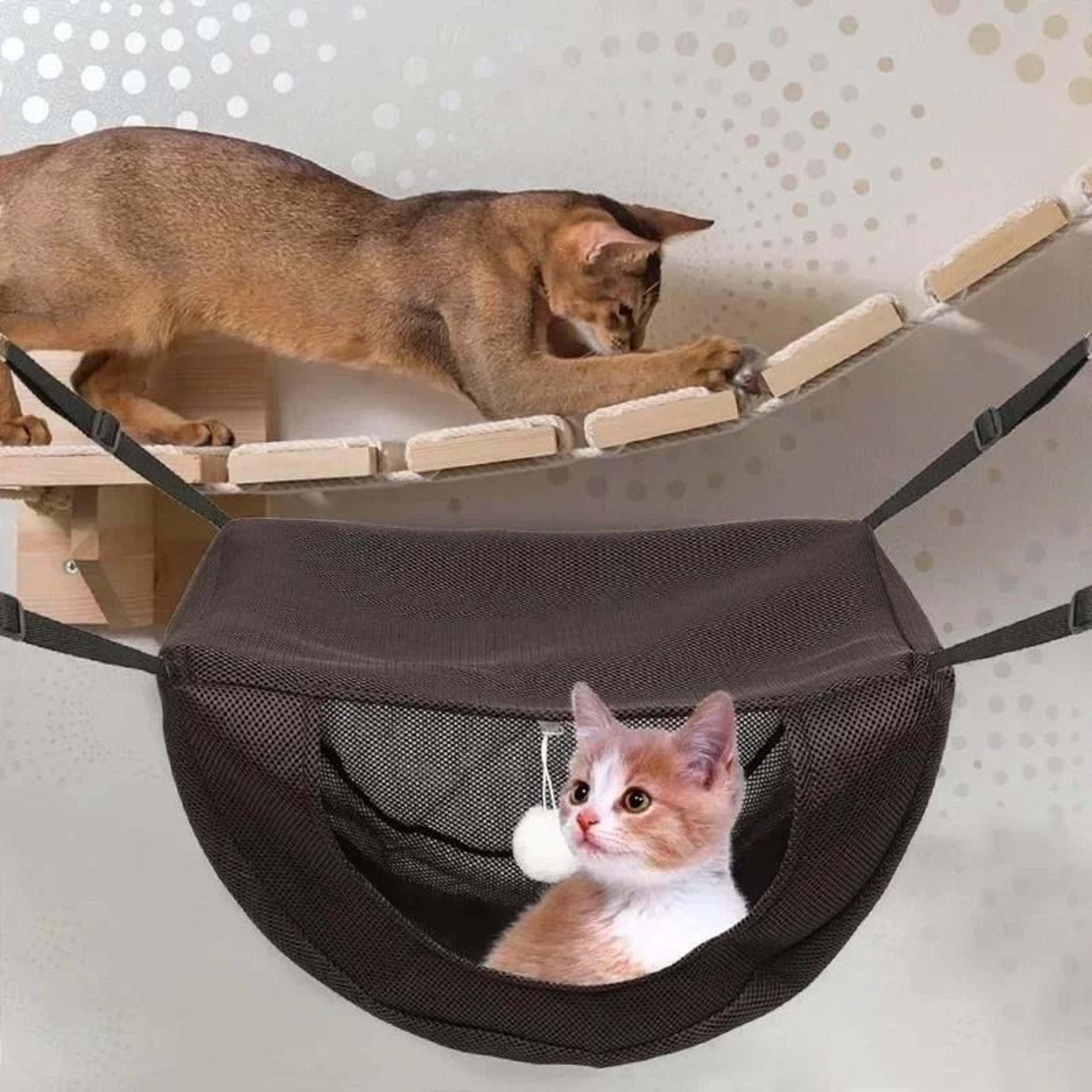 Breathable Mesh Cat Hammock Adjustable Hanging Pet Bed With Metal Frame 3