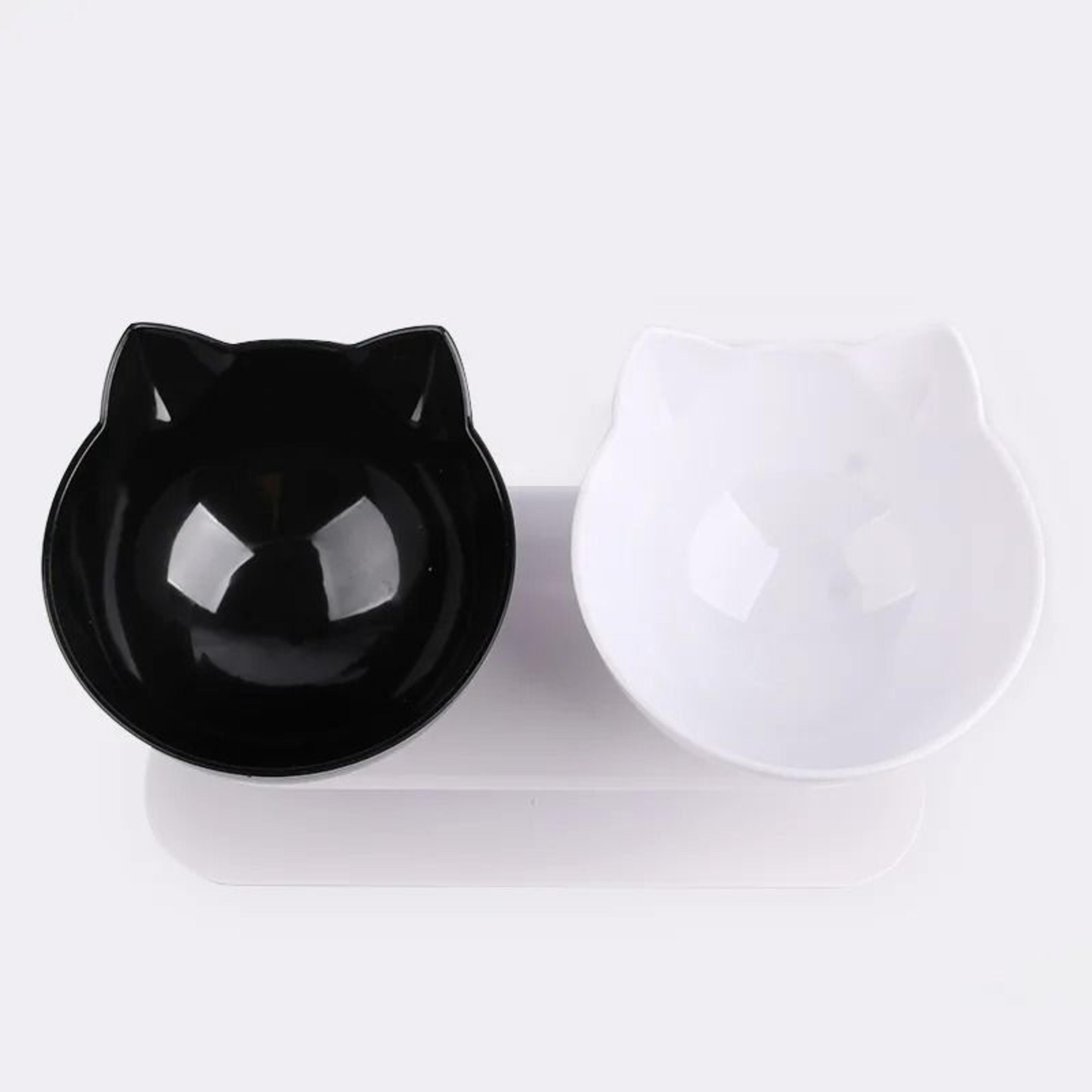 Non Slip Double Cat Bowl With Inclined Stand For Food And Water 14