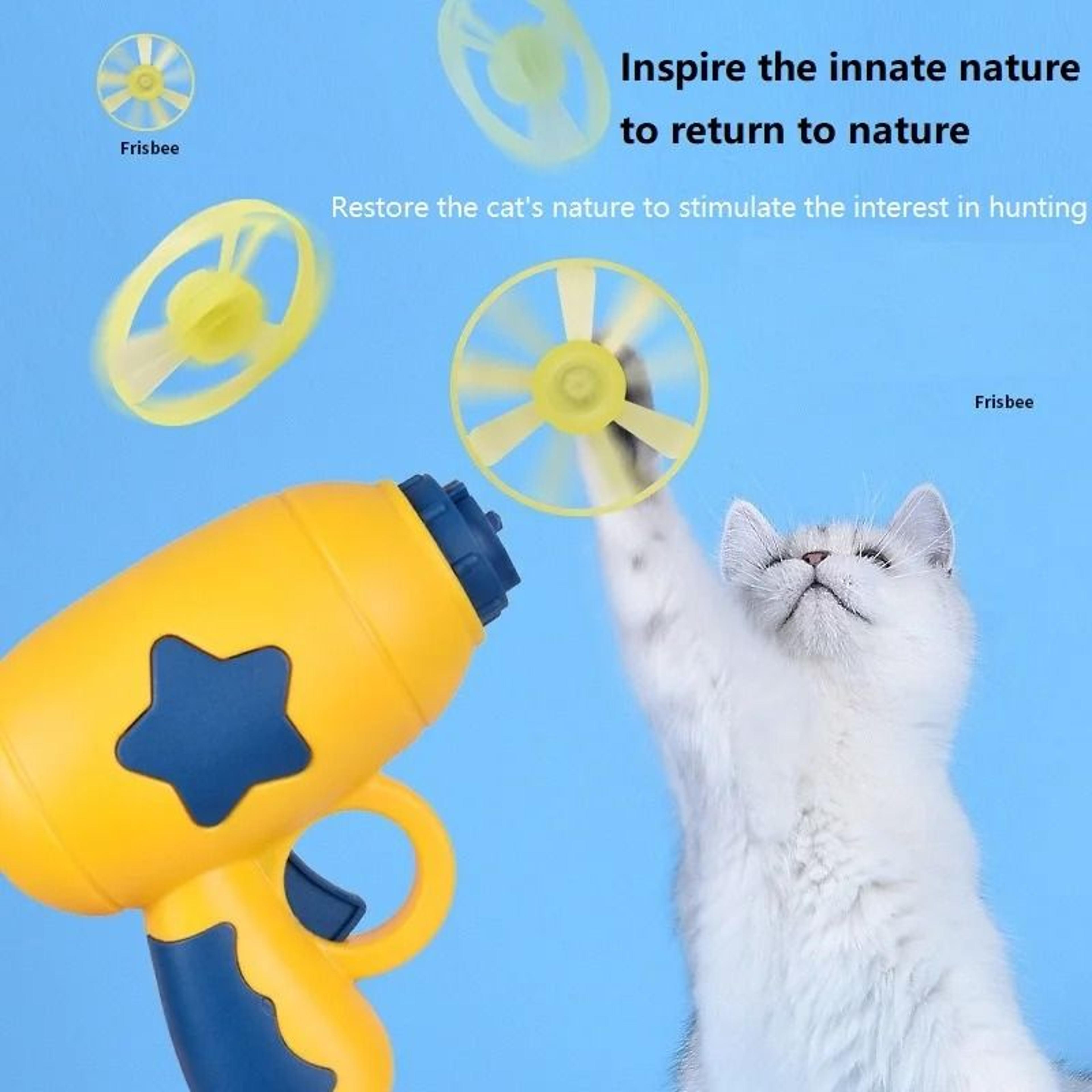 Interactive Cat Toy Launcher Mini Flying Disc Chasing Game For Kittens And Indoor Cats 8