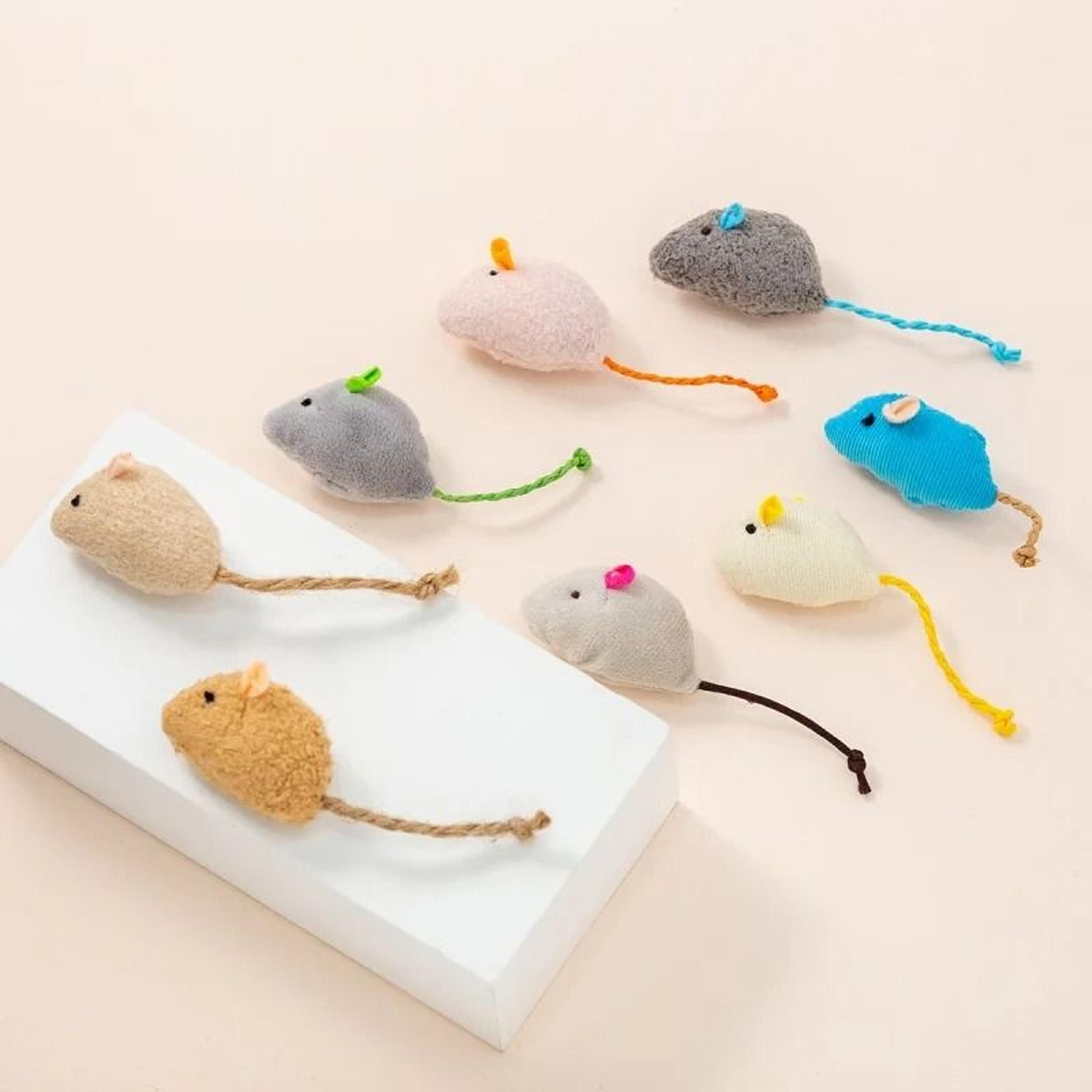 Interactive Plush Rat Cat Toy Durable Linen Mouse Toy For Indoor Cats And Kittens 0
