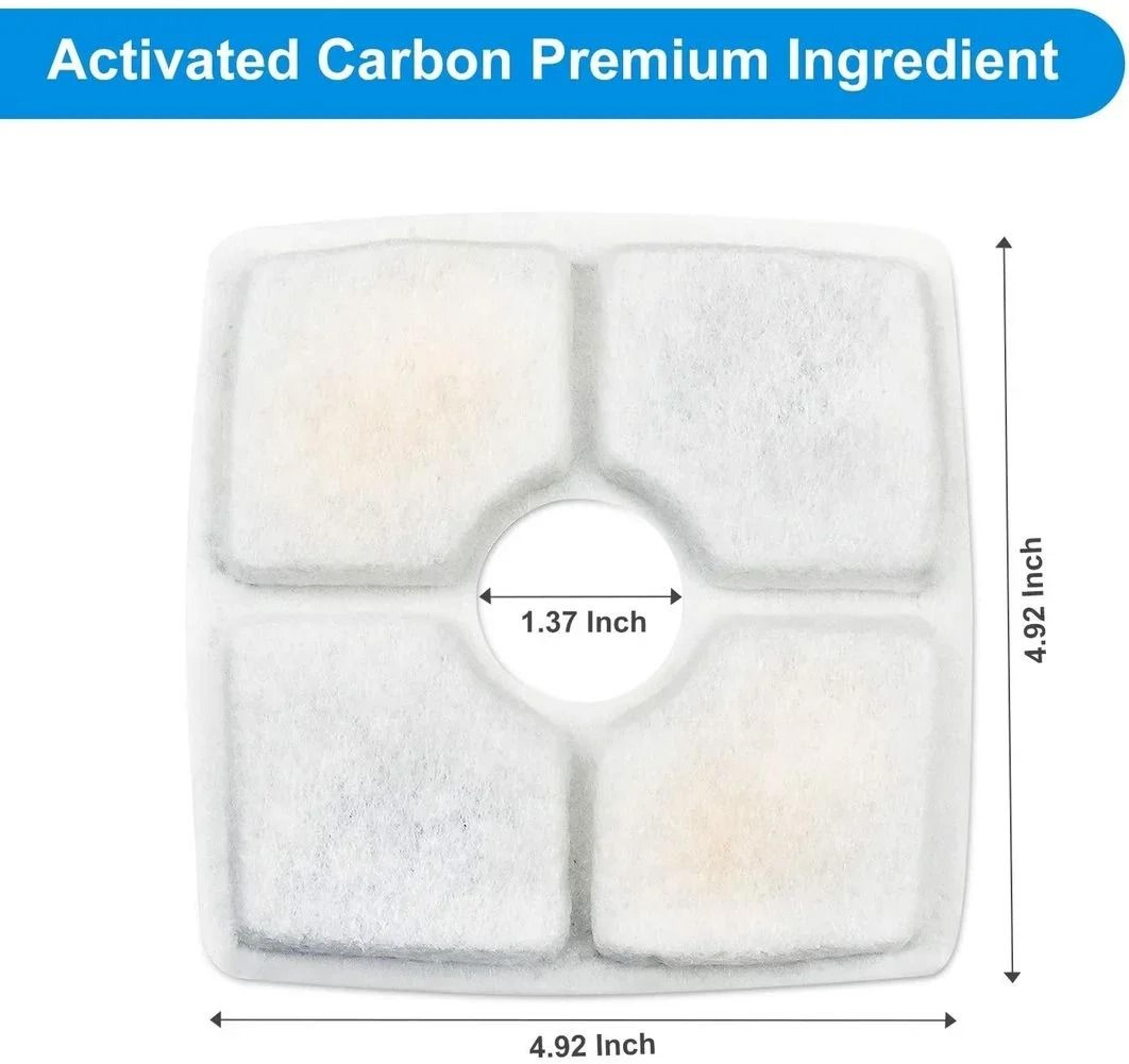Activated Carbon Cat Water Fountain Filter Replacement Set For Square Pet Drinking Fountain 7