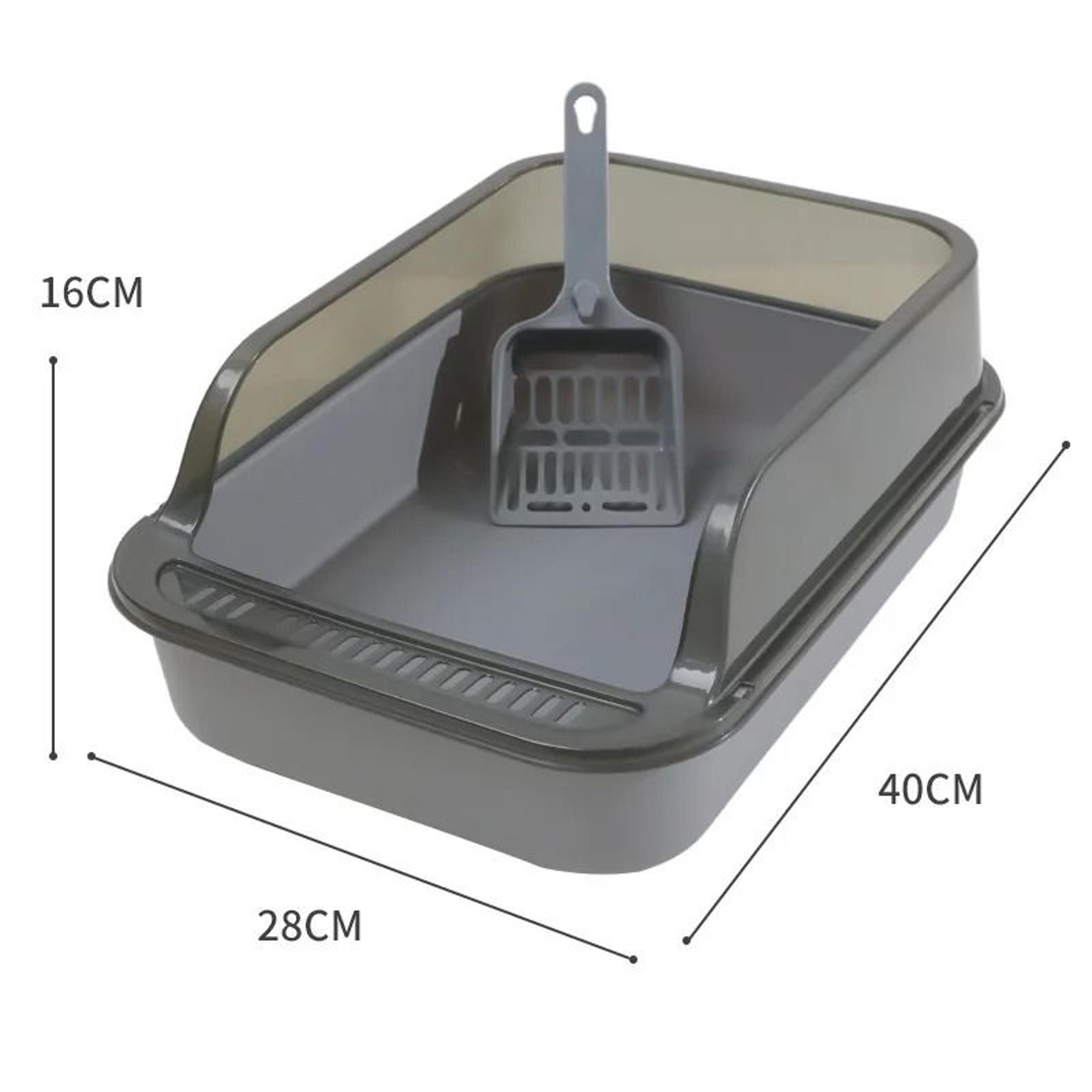 Semi Enclosed Cat Litter Box Splashproof High Sided Indoor Kitty Toilet Tray 1