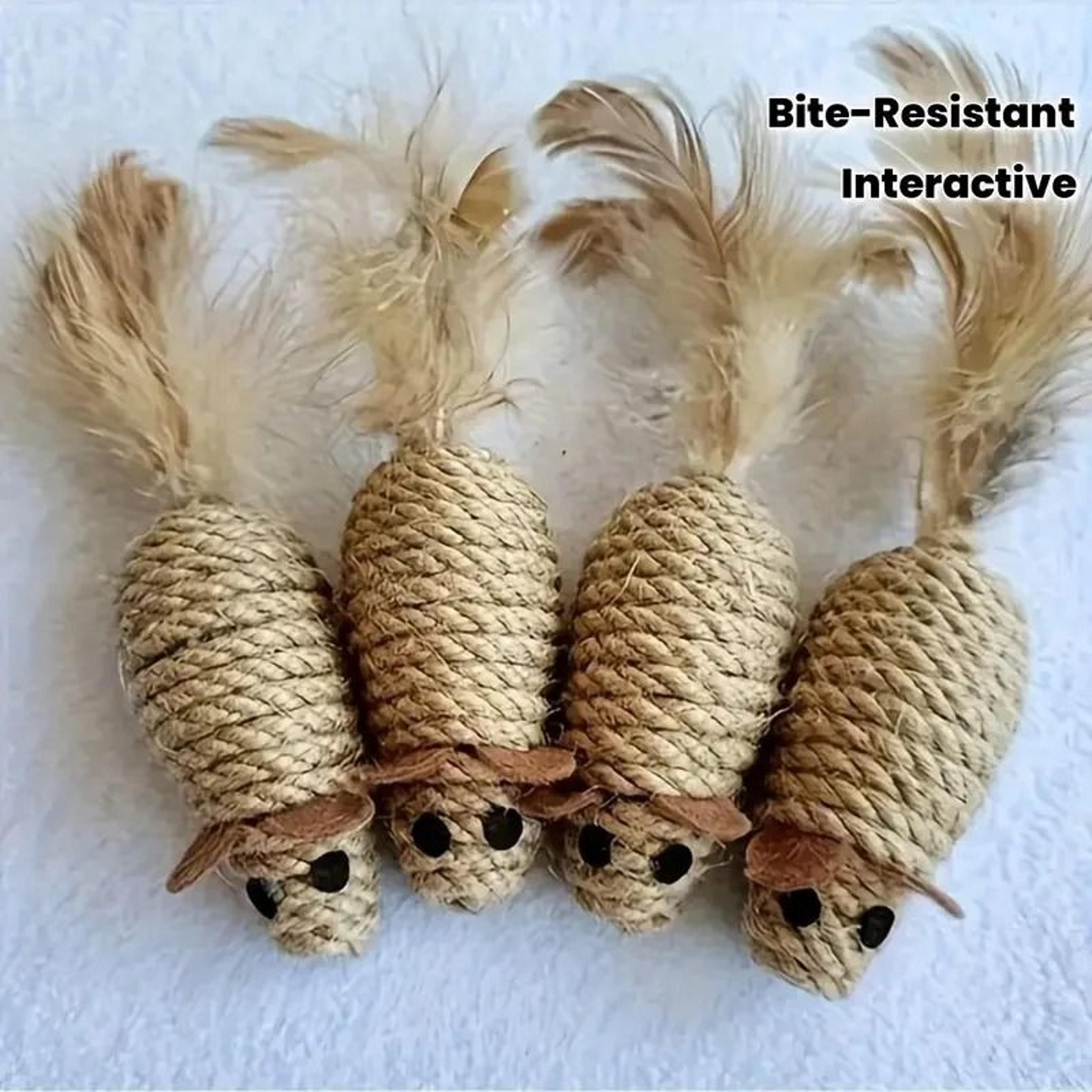 2 Pack Interactive Cat Toys Bite Resistant Mouse Toys With Feather Tail For Cats And Kittens 7