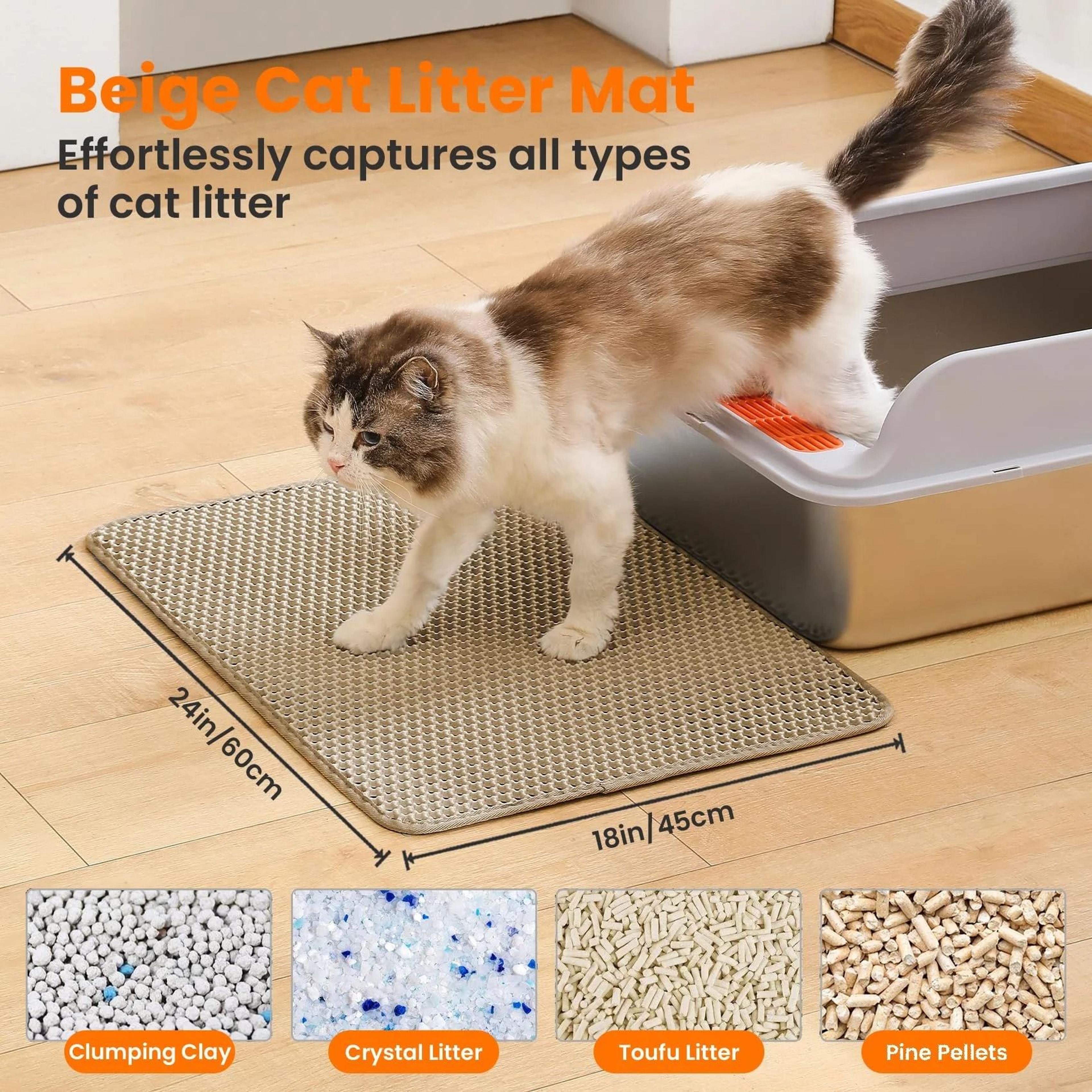 large cat litter mat double layer honeycomb waterproof scatter control floor mat