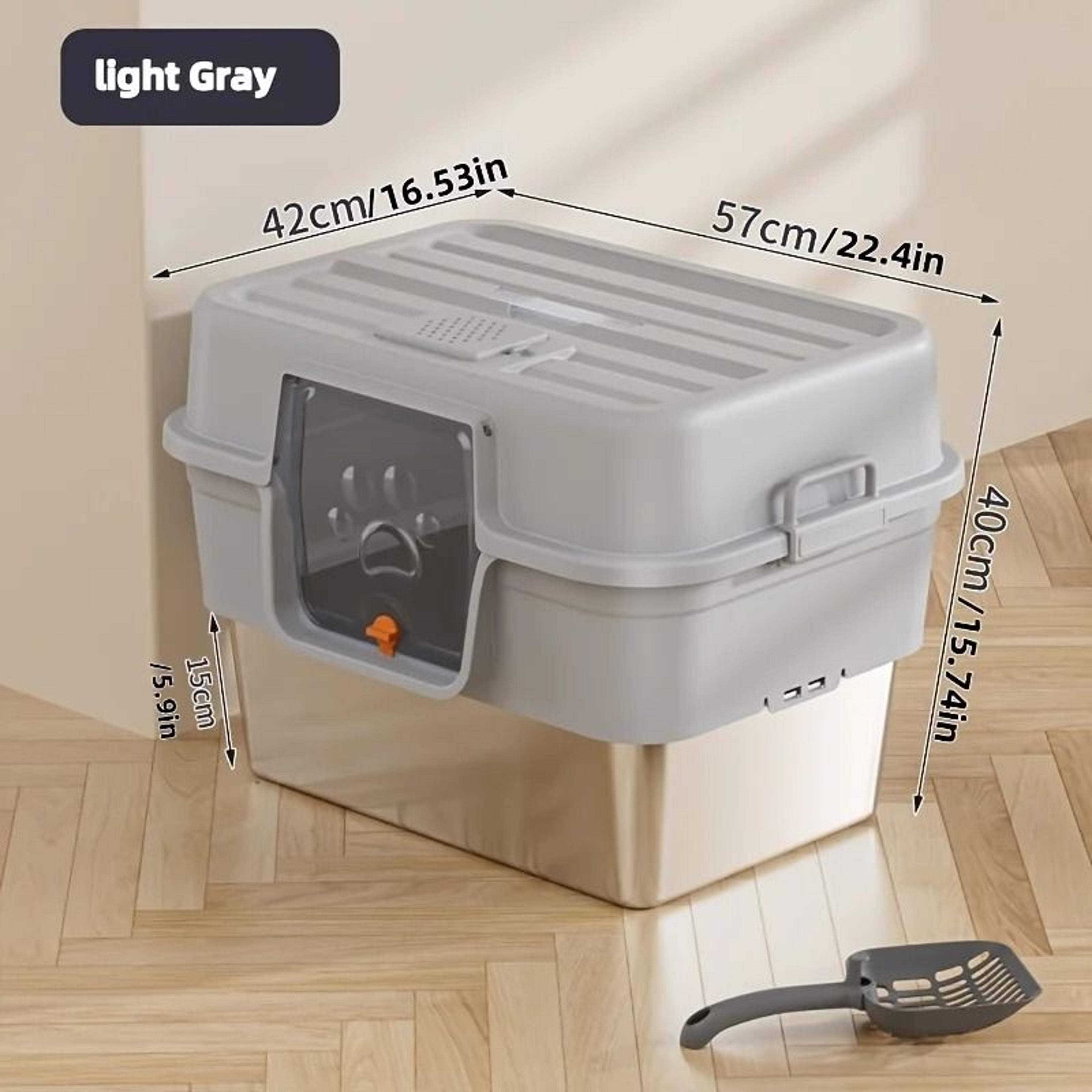 XL Enclosed Cat Litter Box With Stainless Steel Base Odor Control Anti Splash Design For Large Cats 3