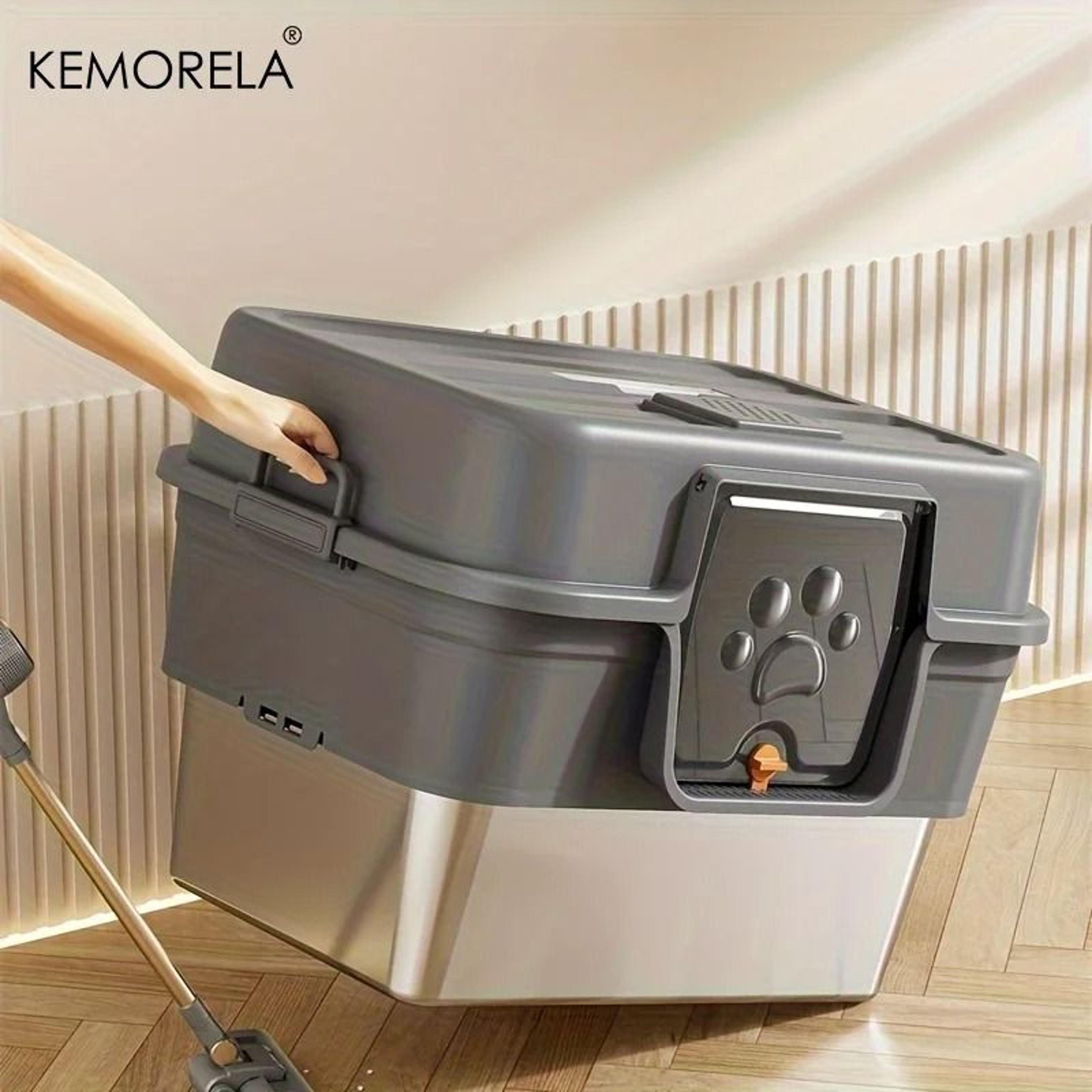 XL Enclosed Cat Litter Box With Stainless Steel Base Odor Control Anti Splash Design For Large Cats 6