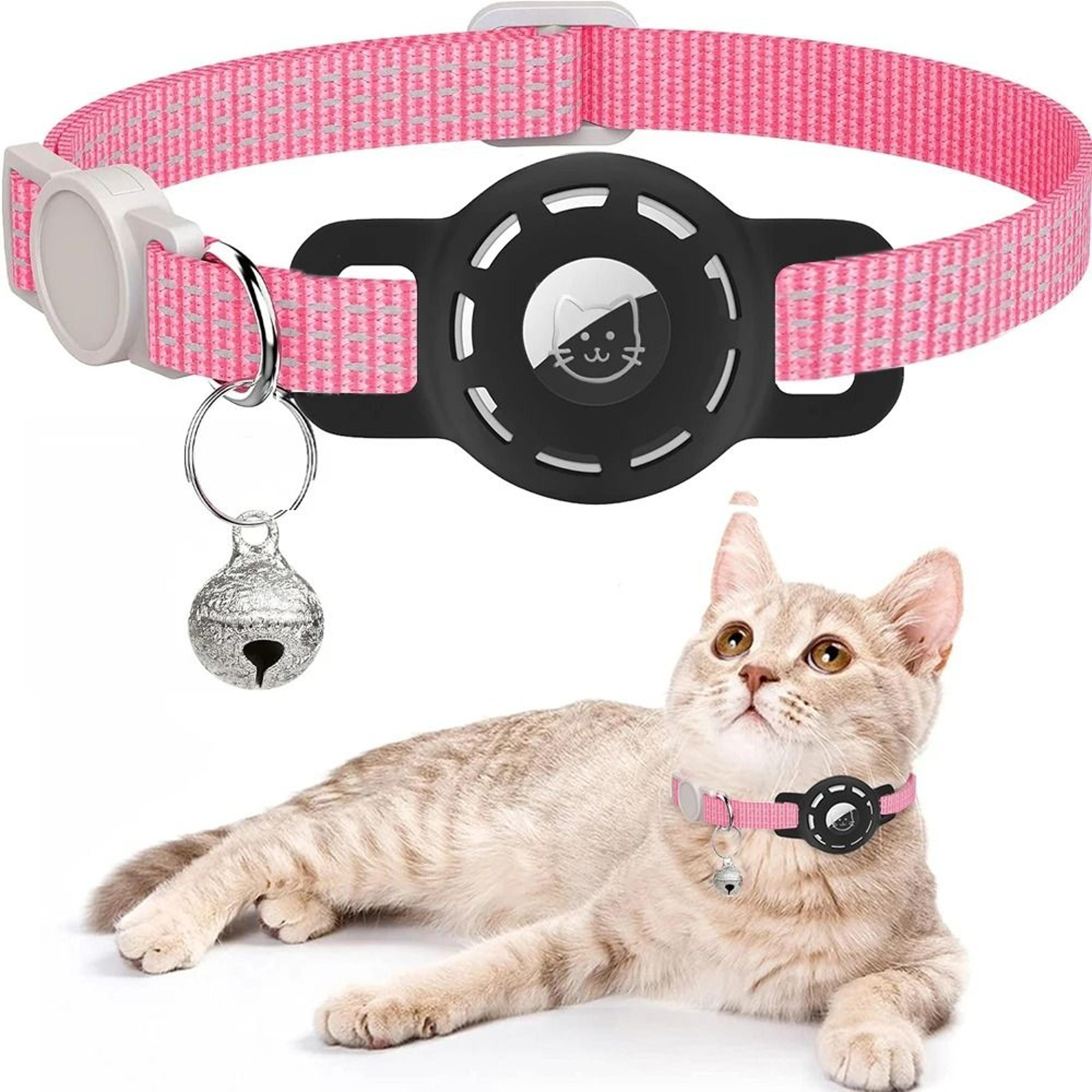 Air Tag Pet Collar With Reflective Breakaway Strap And Bell 8