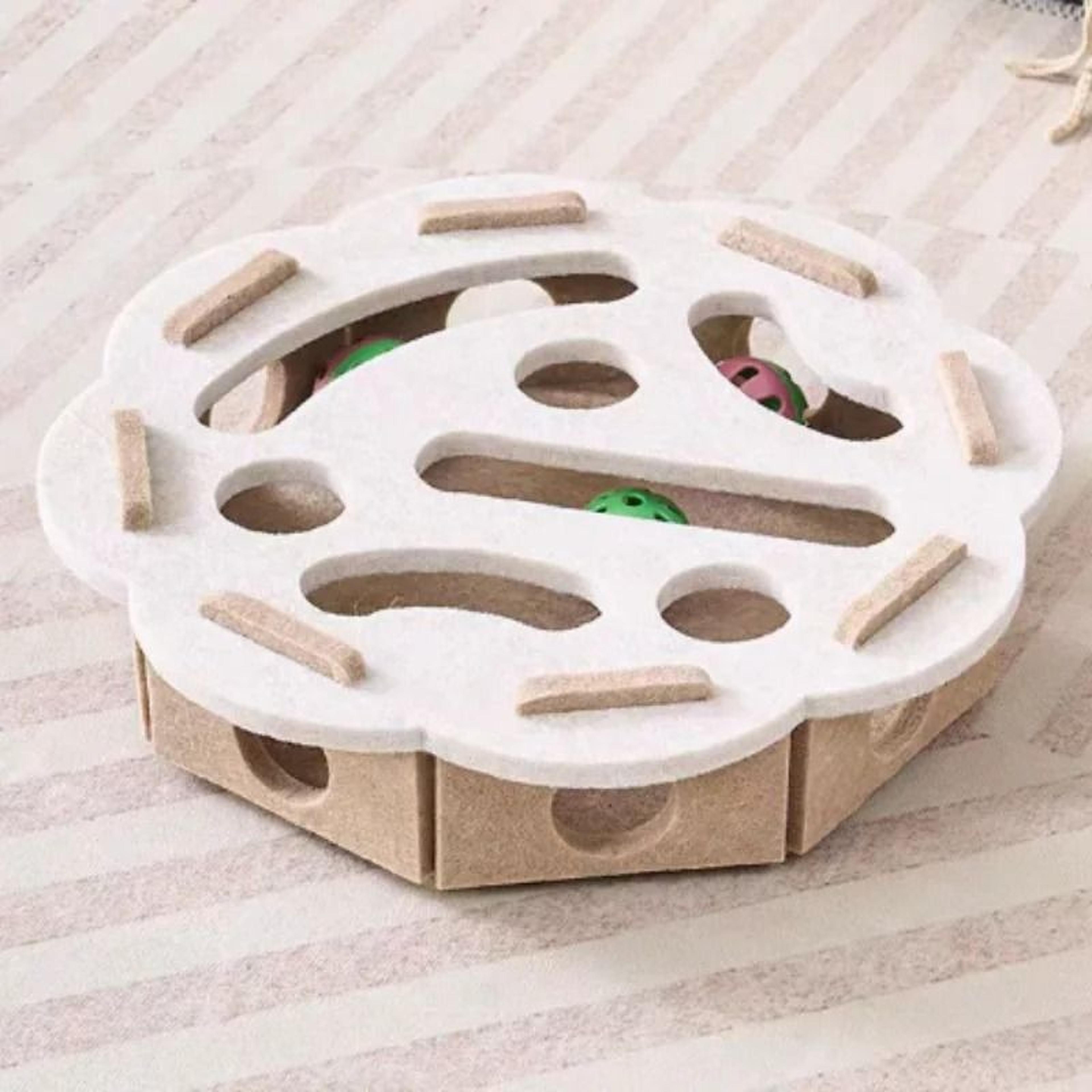 Interactive Felt Cat Maze Puzzle Toy With Bell Balls 2