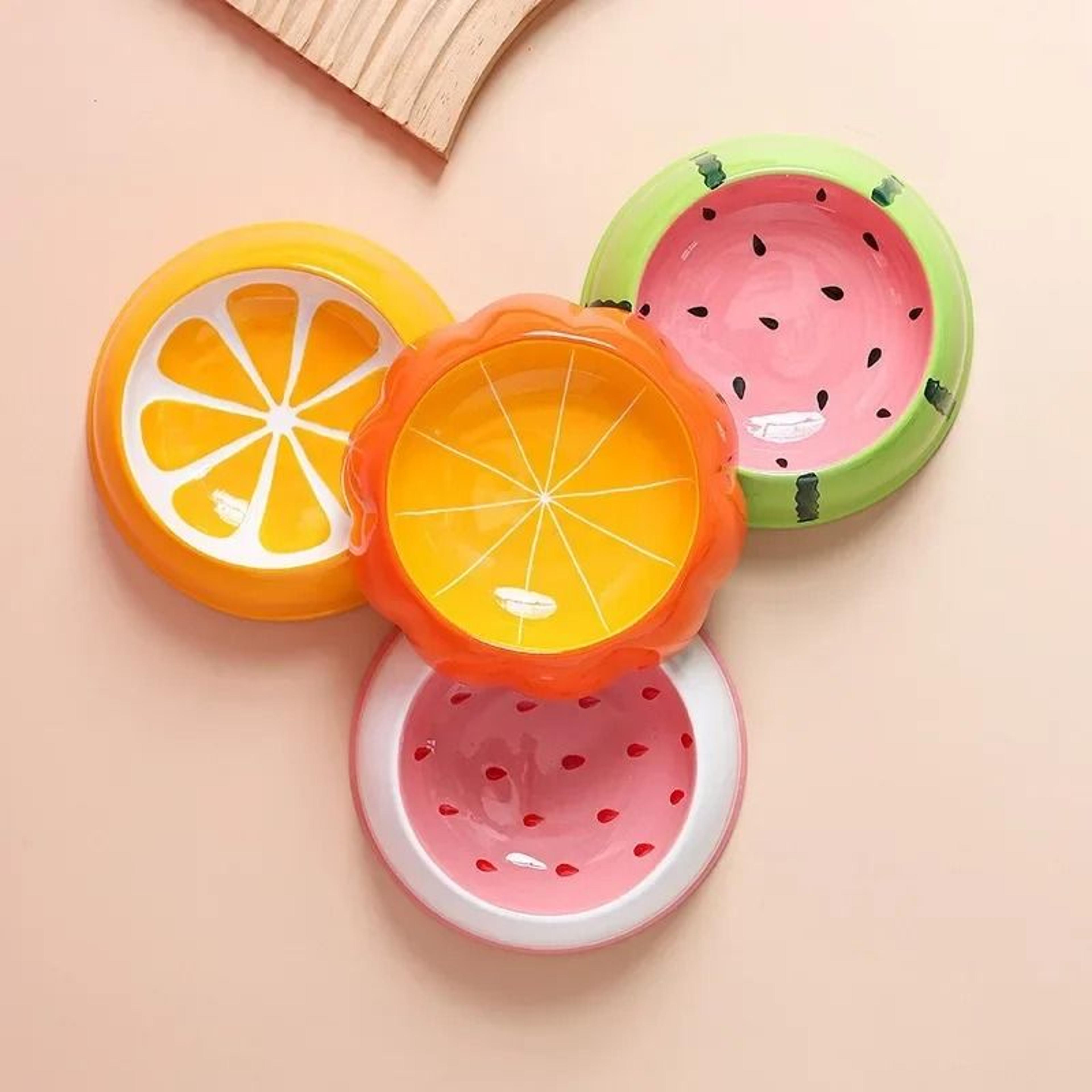 cute ceramic cat food bowl ffruit ceramic pet bowl for cats and small dogsor small pets
