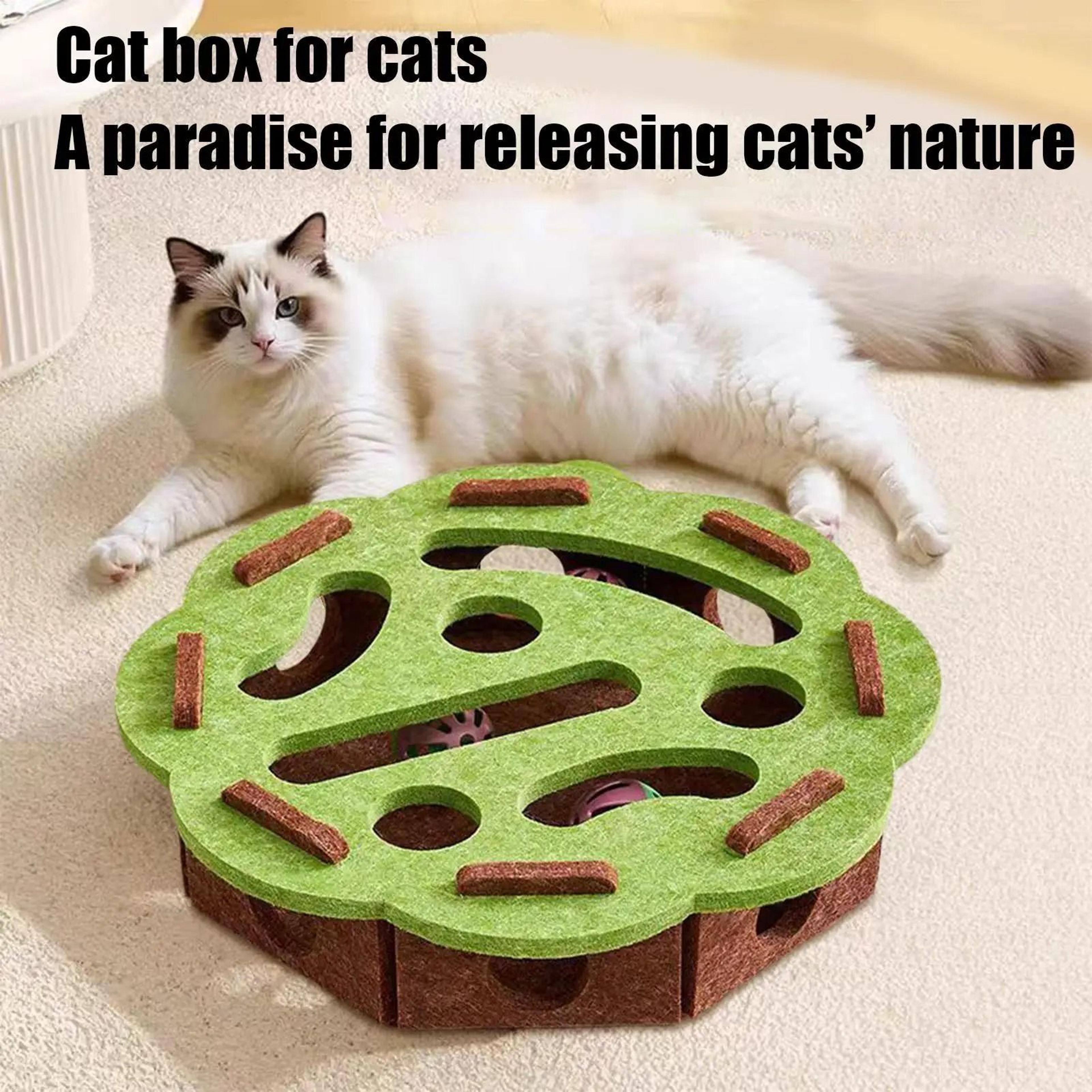 Interactive Felt Cat Puzzle Toy With Bell Maze Scratcher 5