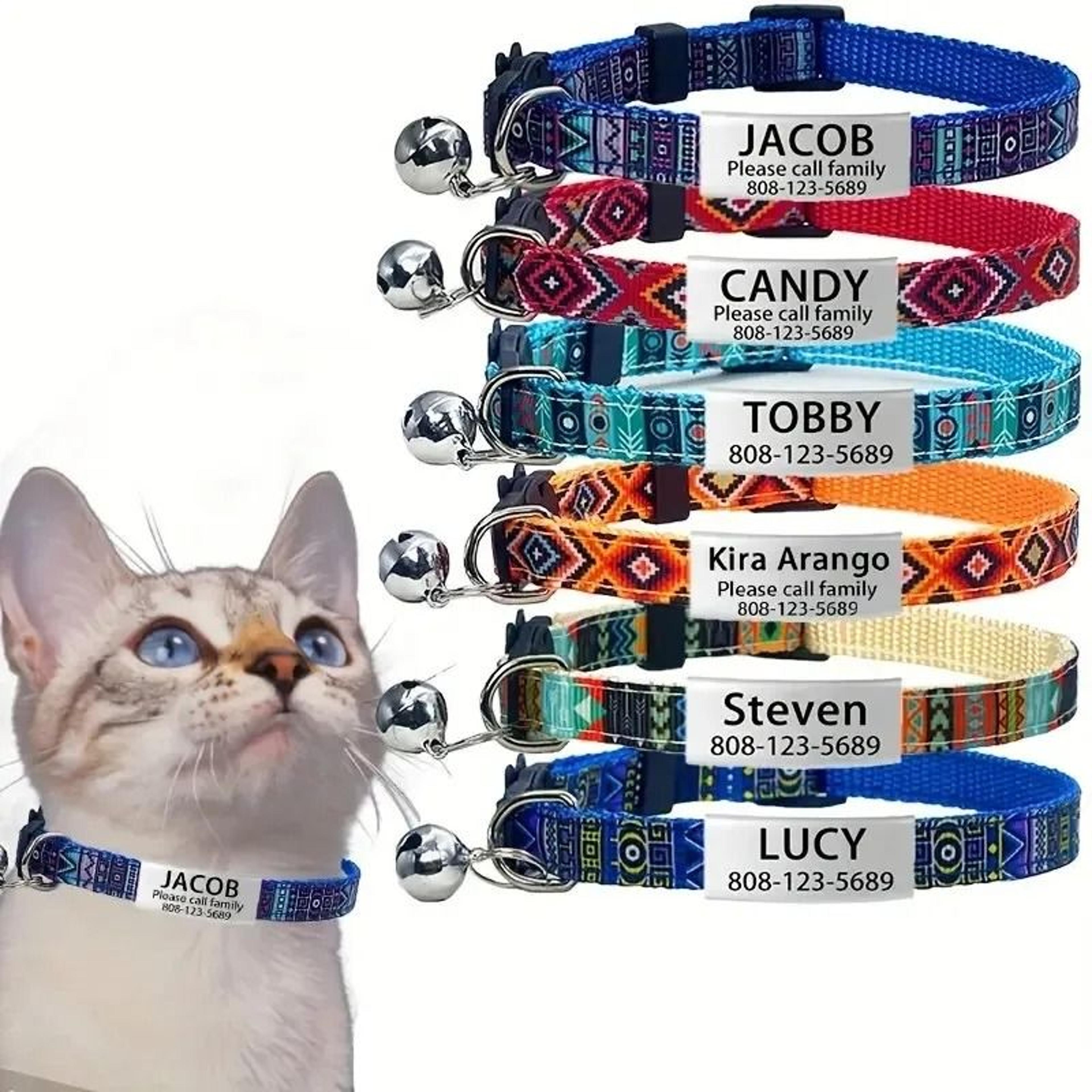 Personalized Breakaway Cat Collar With Bell And ID Tag 10