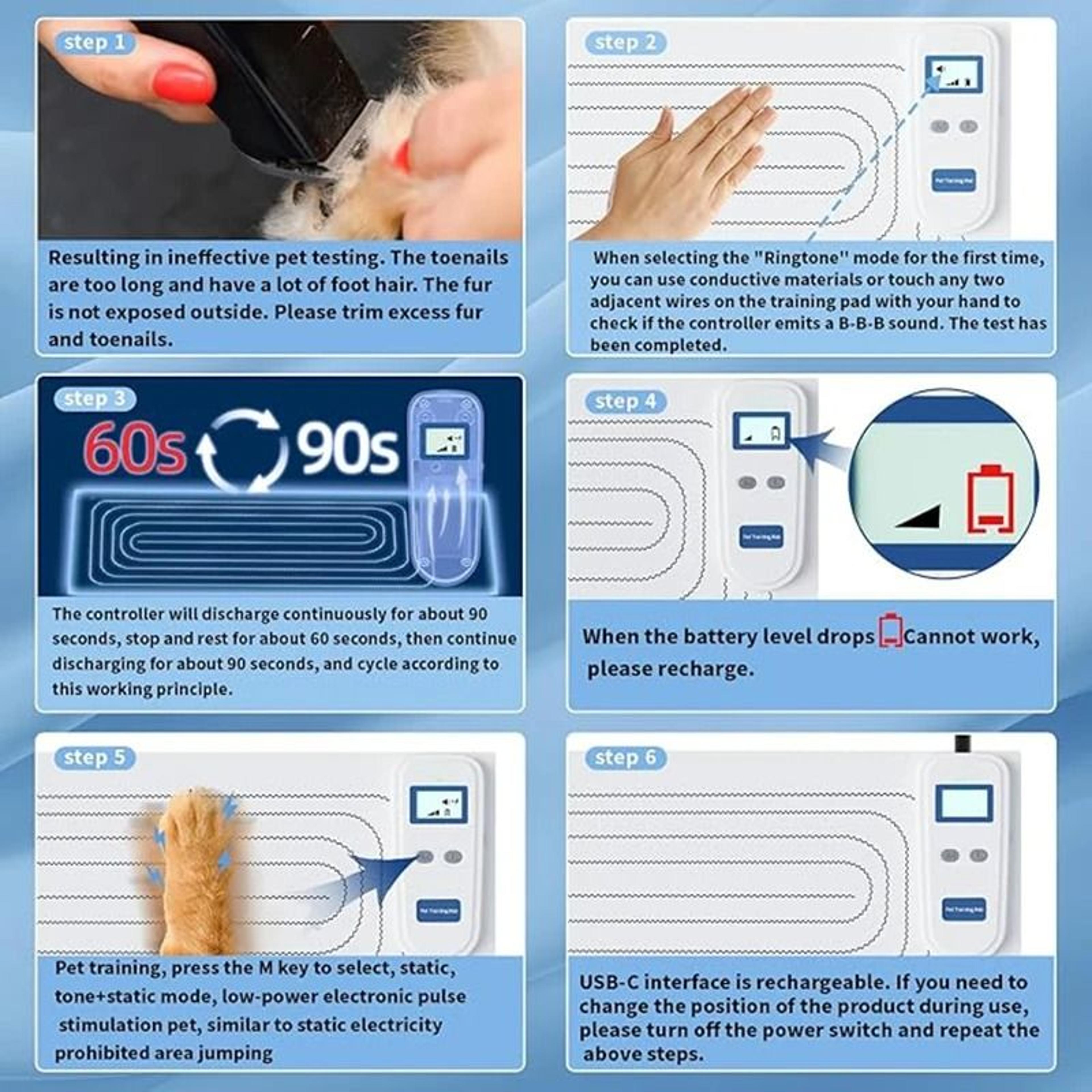 Rechargeable Pet Training Mat For Cats And Dogs 5