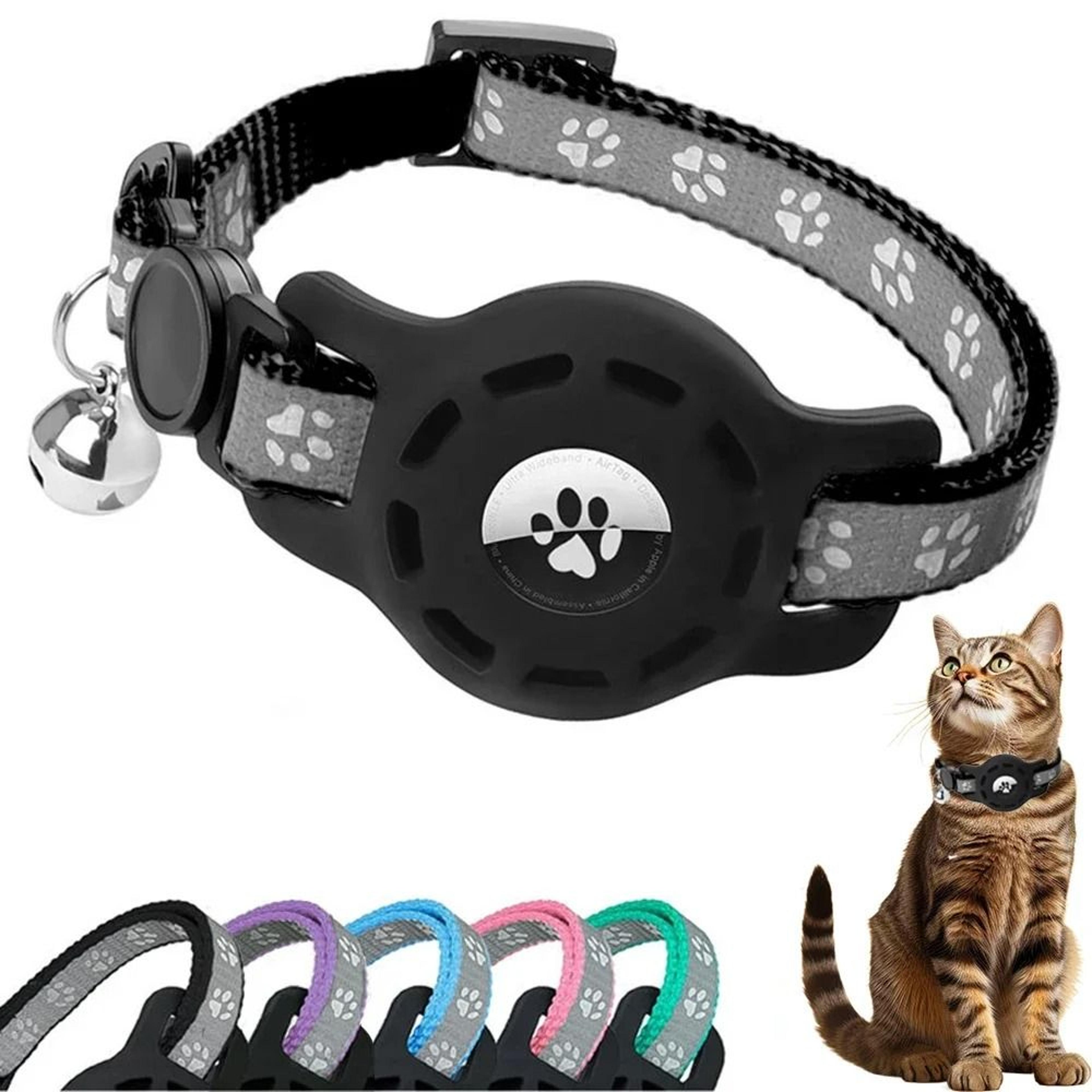 airtag cat collar with bell and safety buckle
