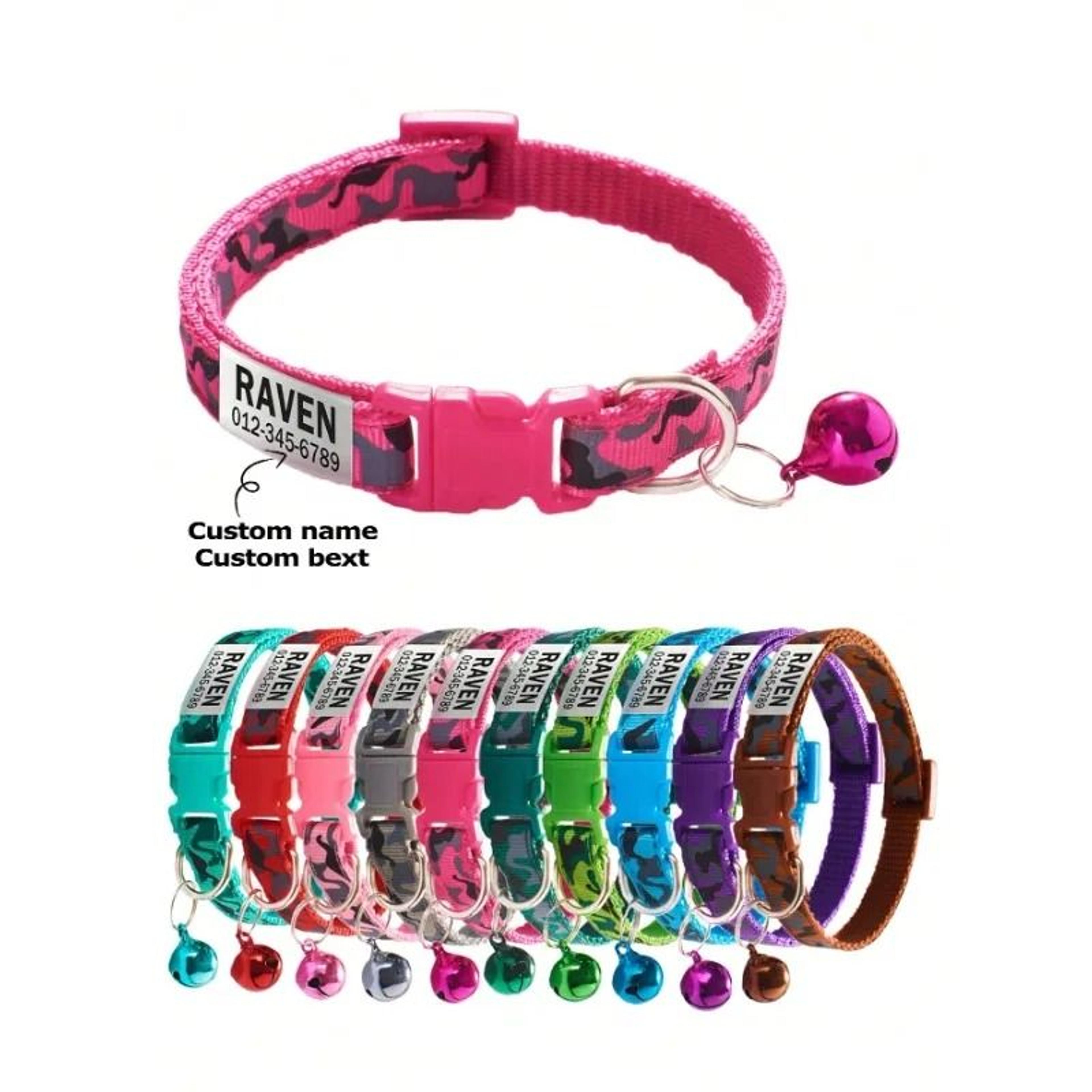 personalized camouflage cat collar with name id tag