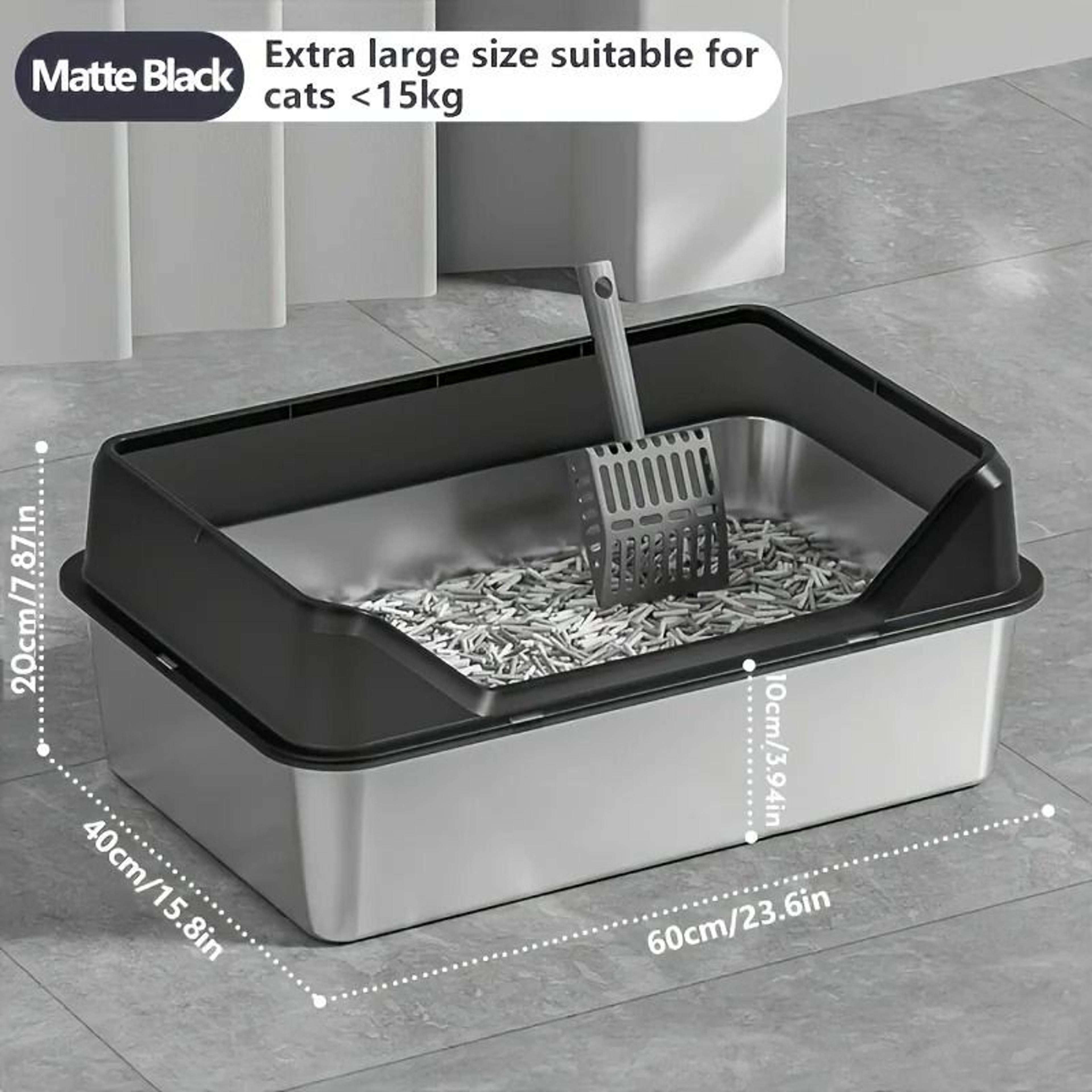 KEMORELA XL Stainless Steel Cat Litter Box With Lid 5