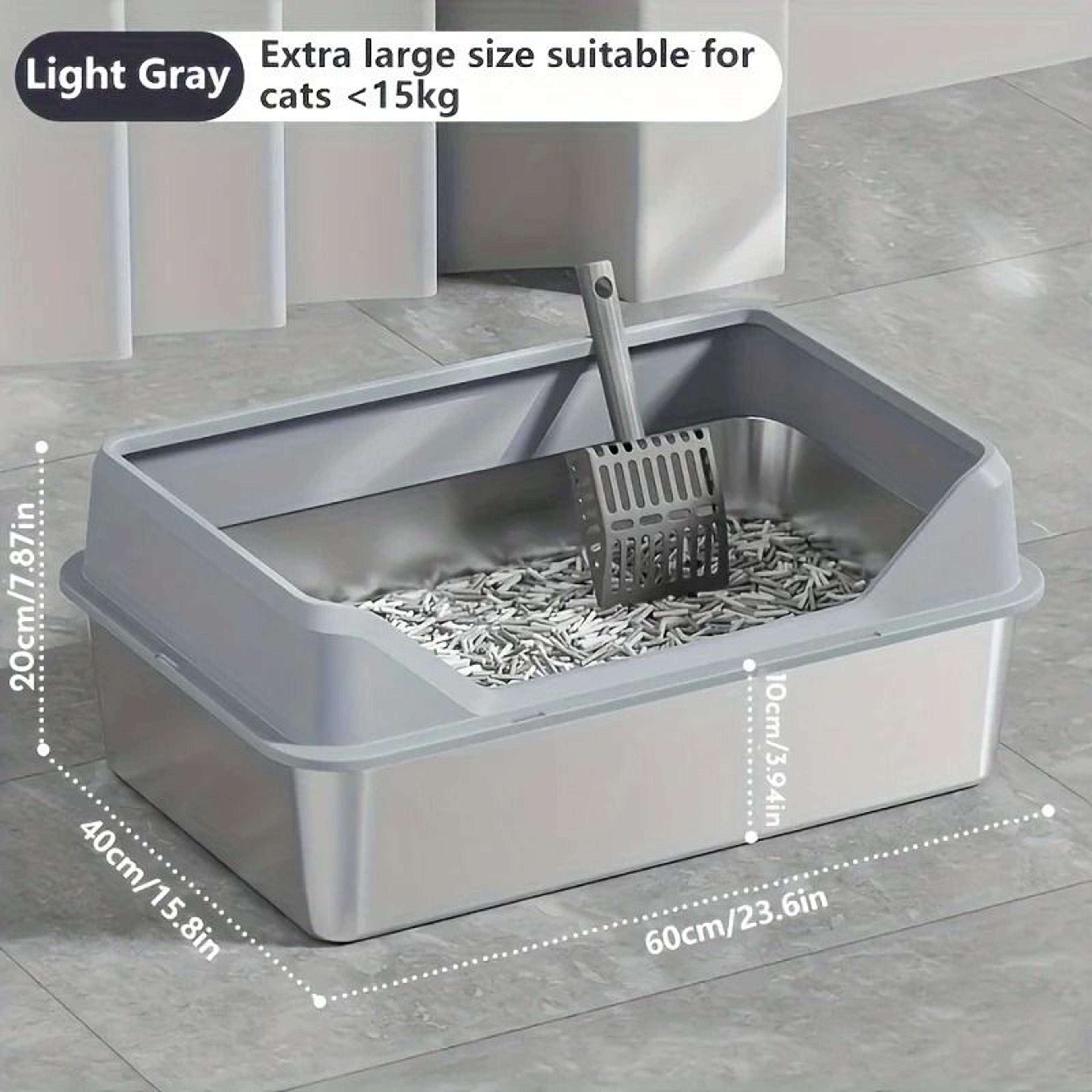 KEMORELA XL Stainless Steel Cat Litter Box With Lid 7