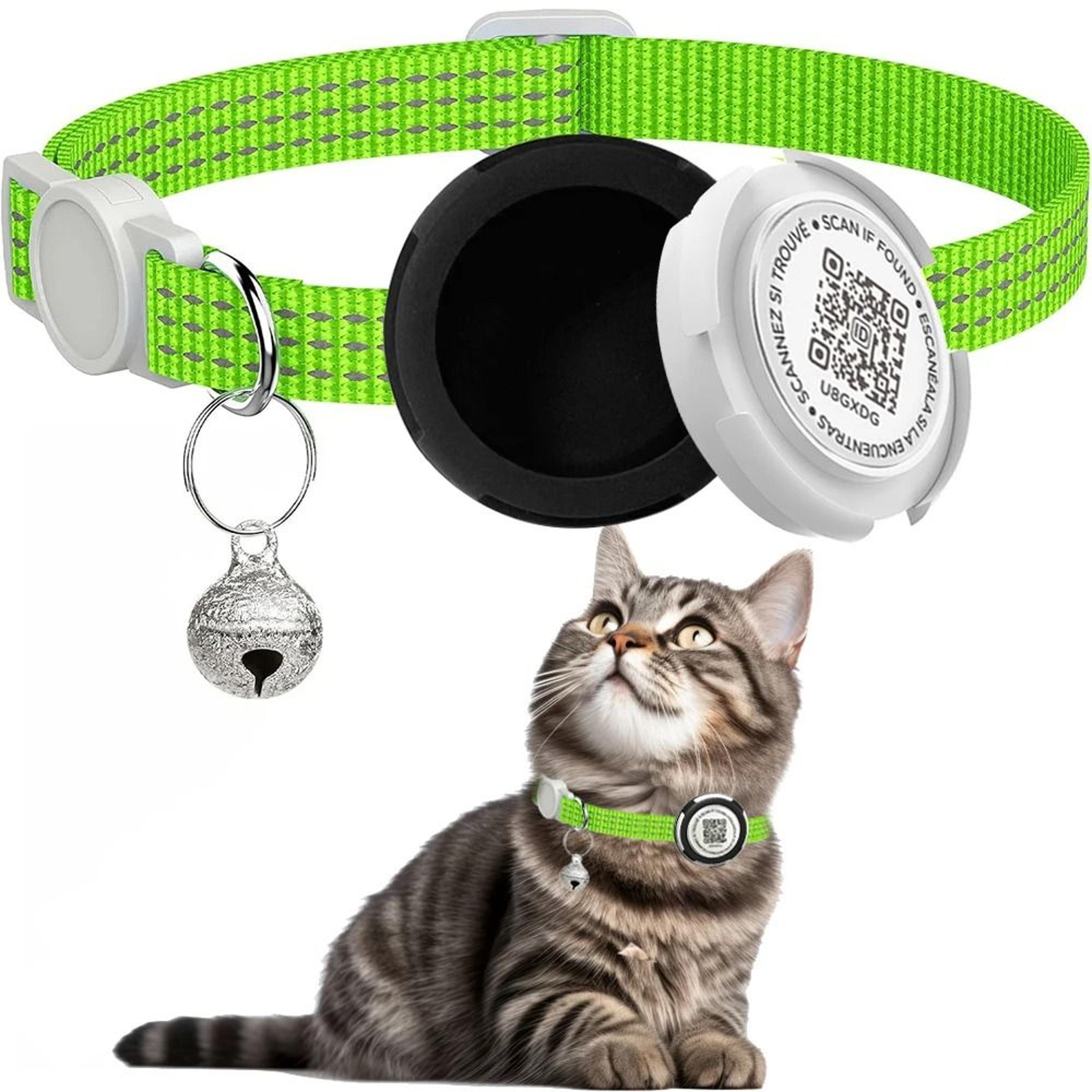 Reflective AirTag Cat Collar With QR ID Tag 5