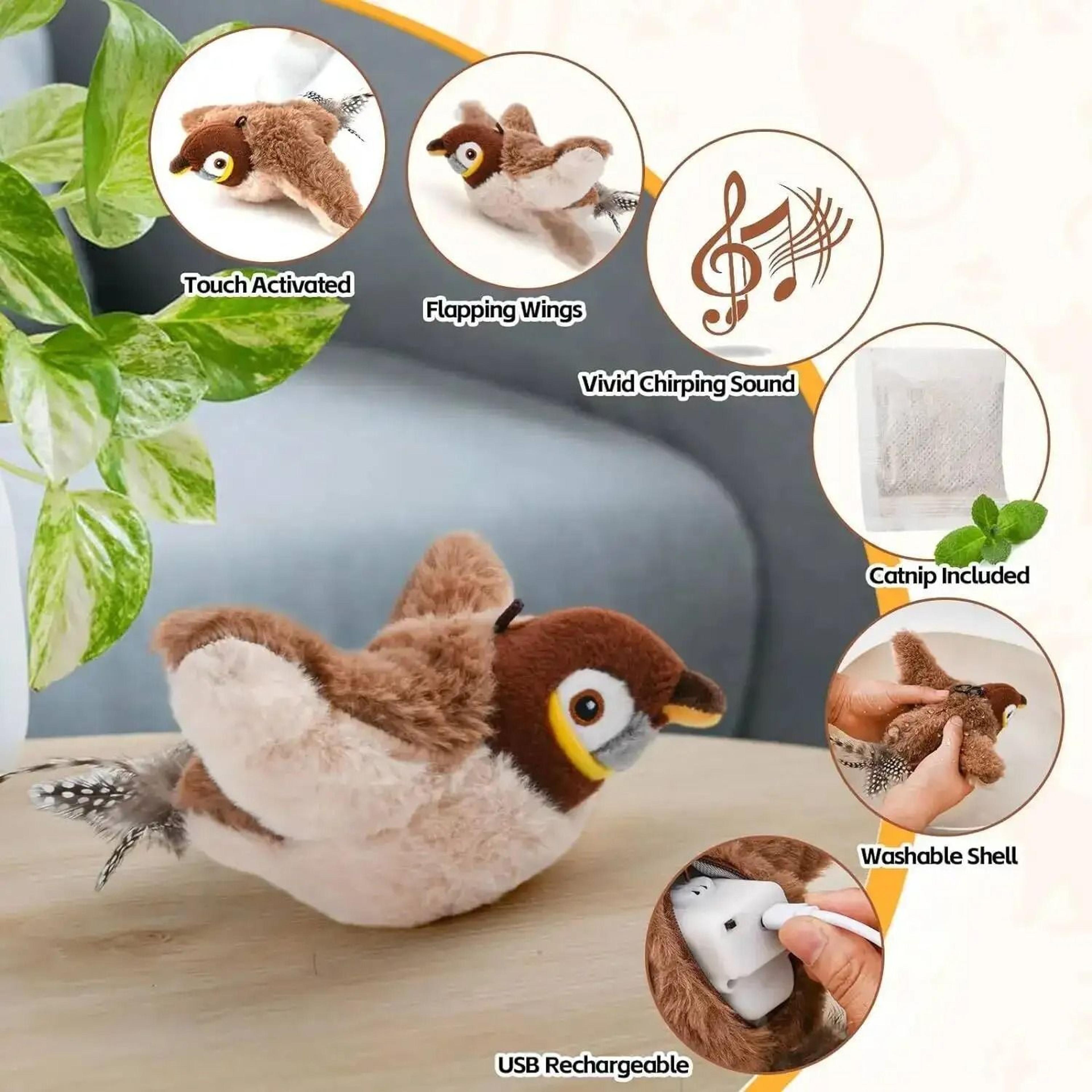 Rechargeable Chirping Flapping Bird Cat Toy 3