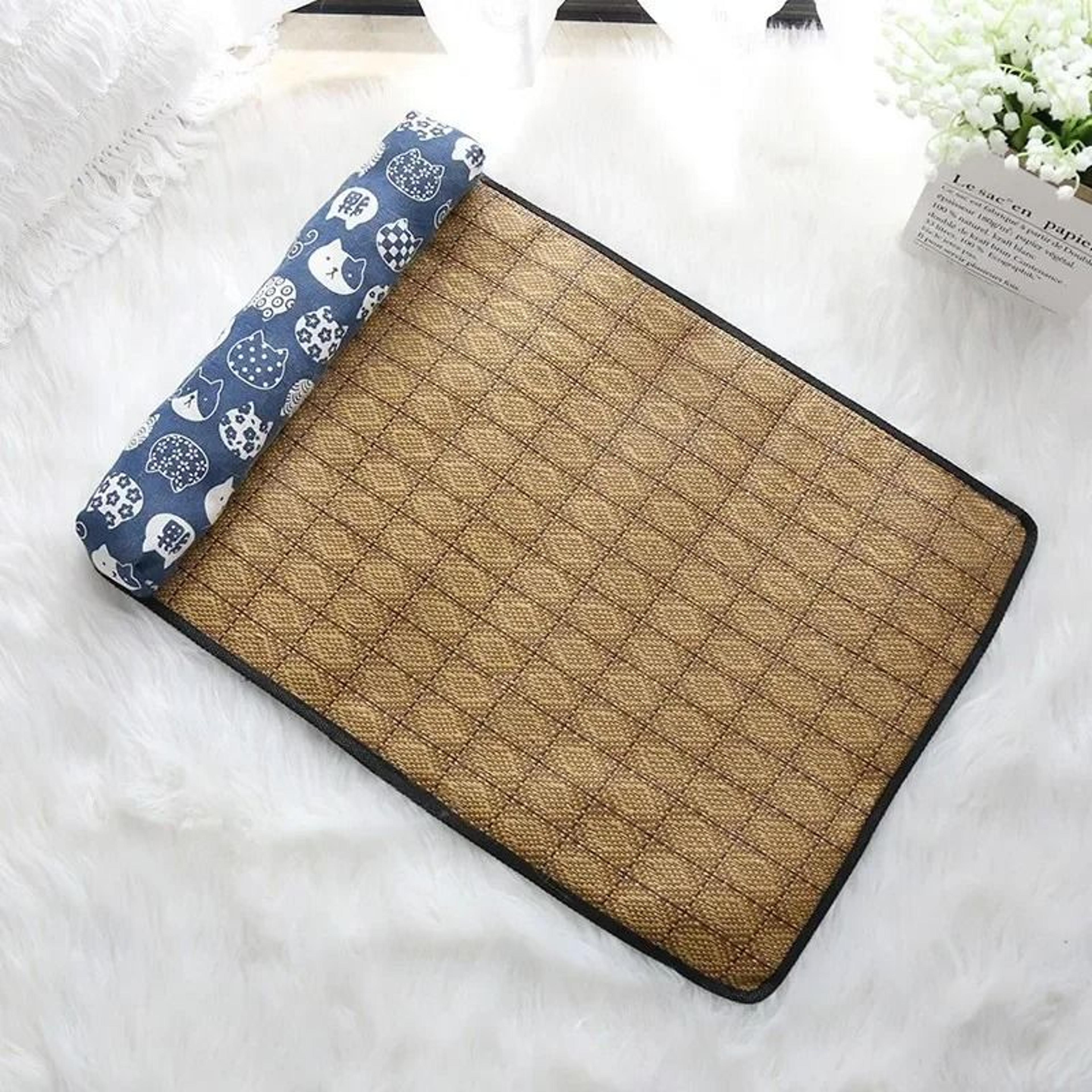 Natural Rattan Cat Cooling Mat For Summer Rest 1