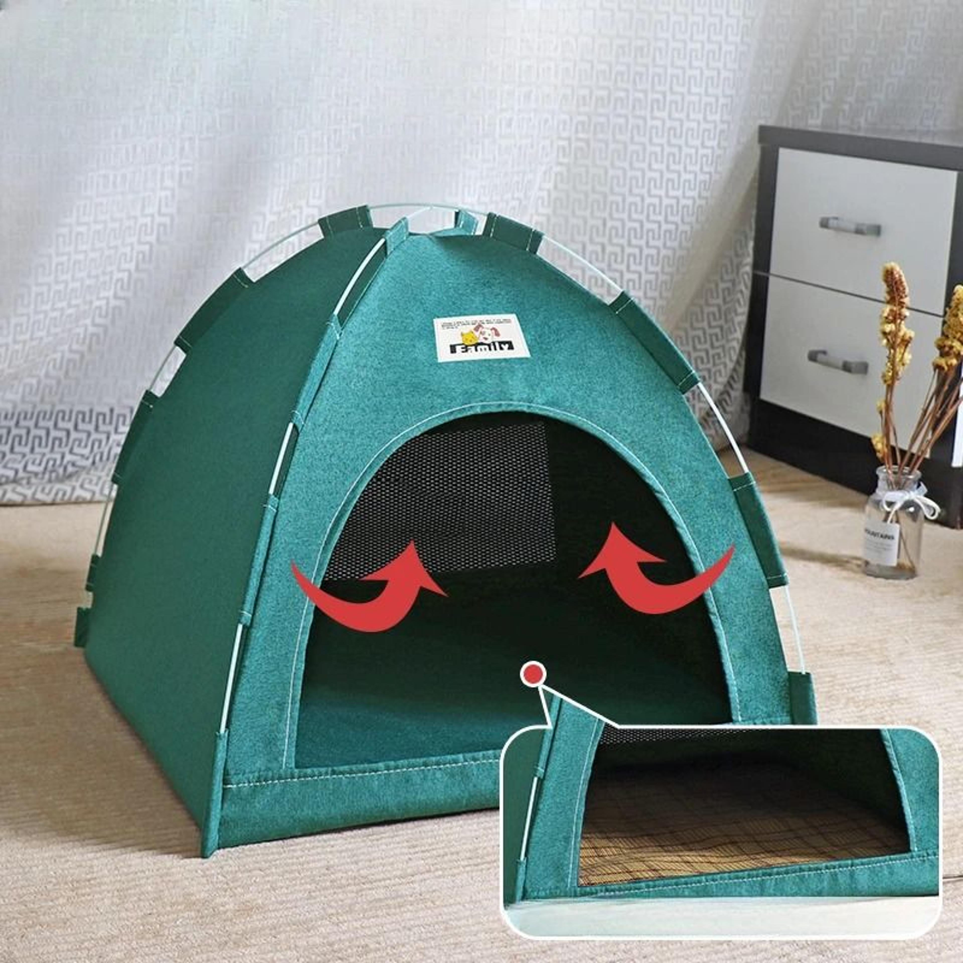 Portable Foldable Cat House Pet Tent With Breathable Cooling Mat For Small Pets 4