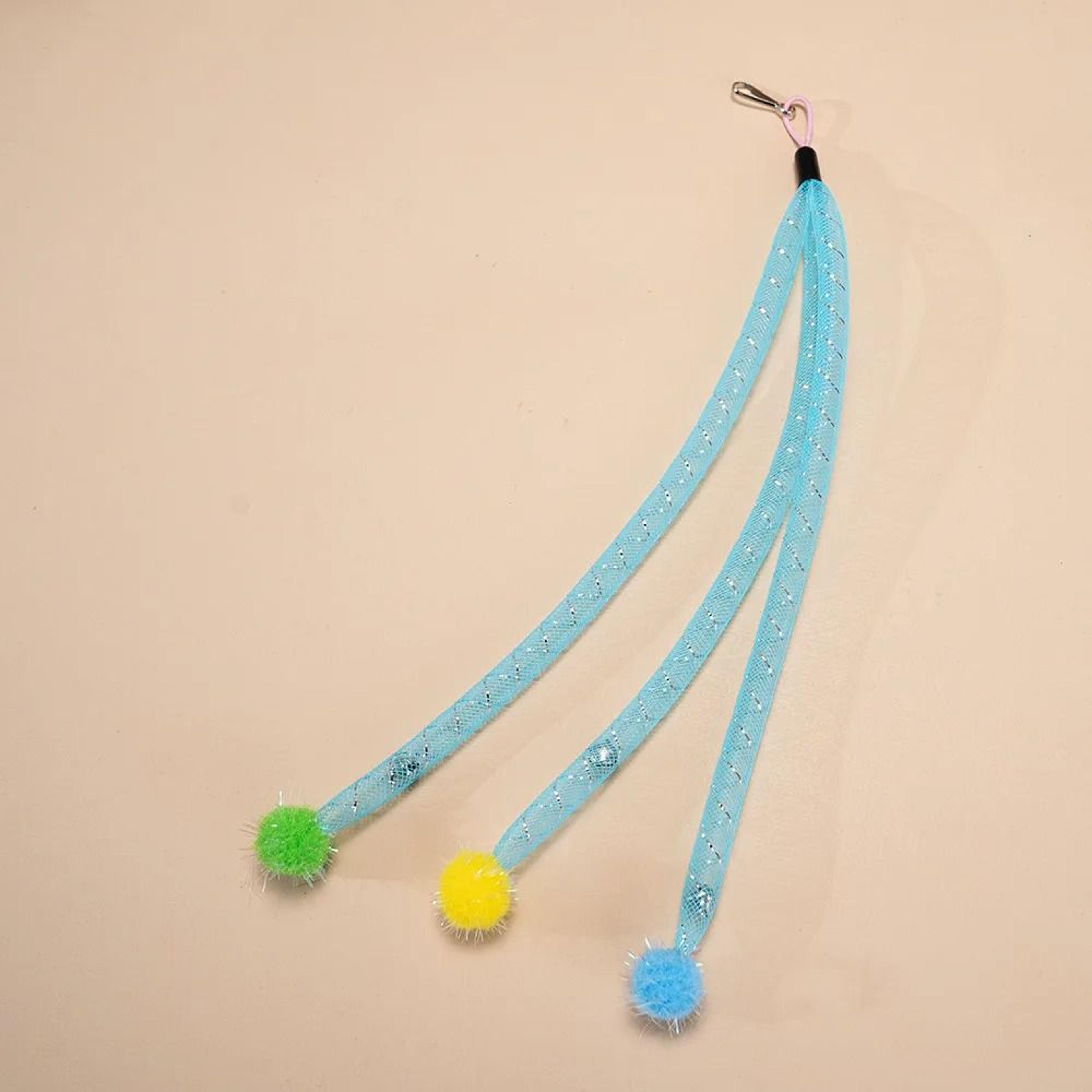 Elastic Net Wool Ball Cat Toy Replacement Head For Interactive Teaser Sticks 0
