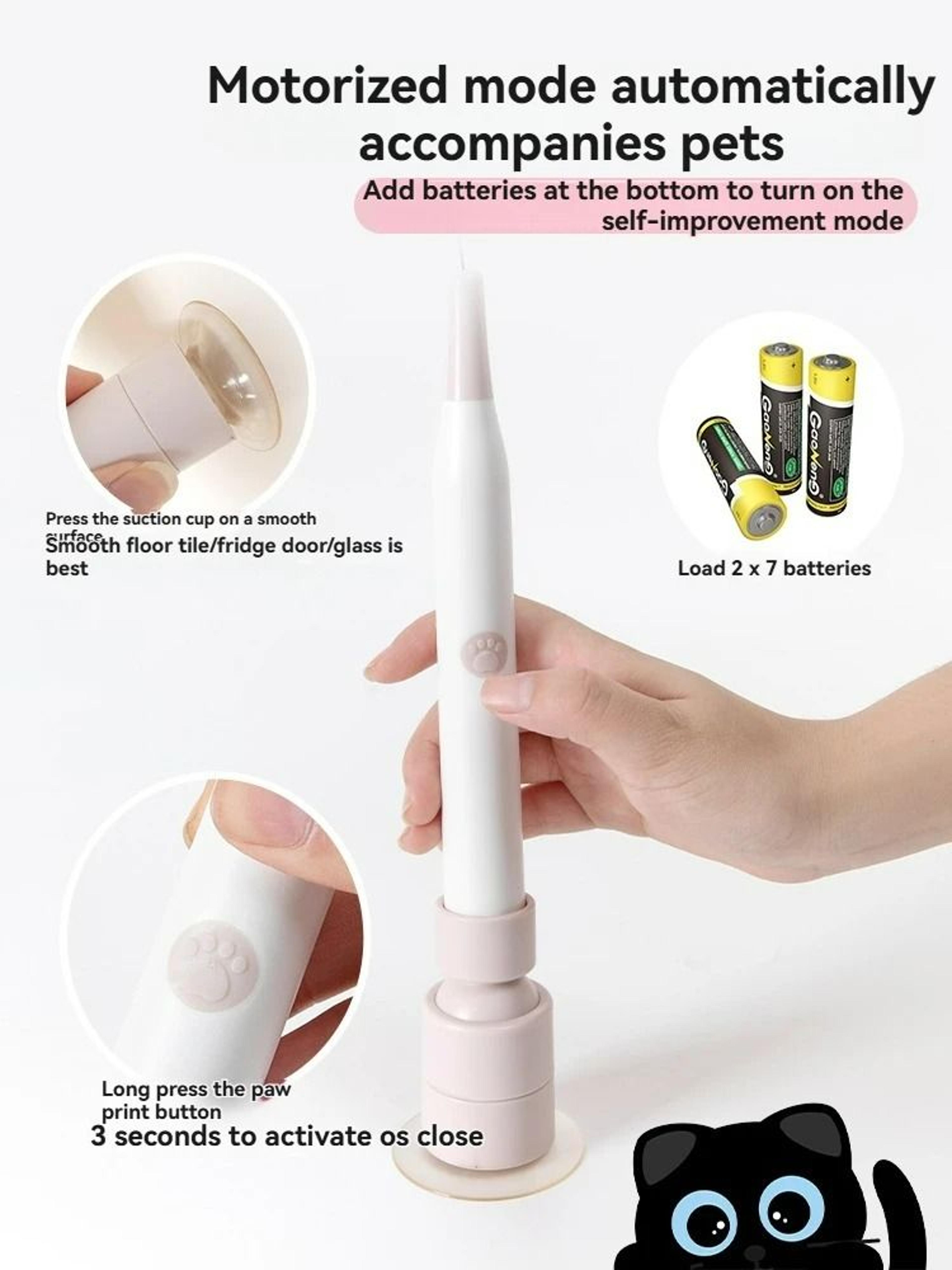 Automatic Electric Cat Teaser Toy With Suction Cup And Long Rod 5