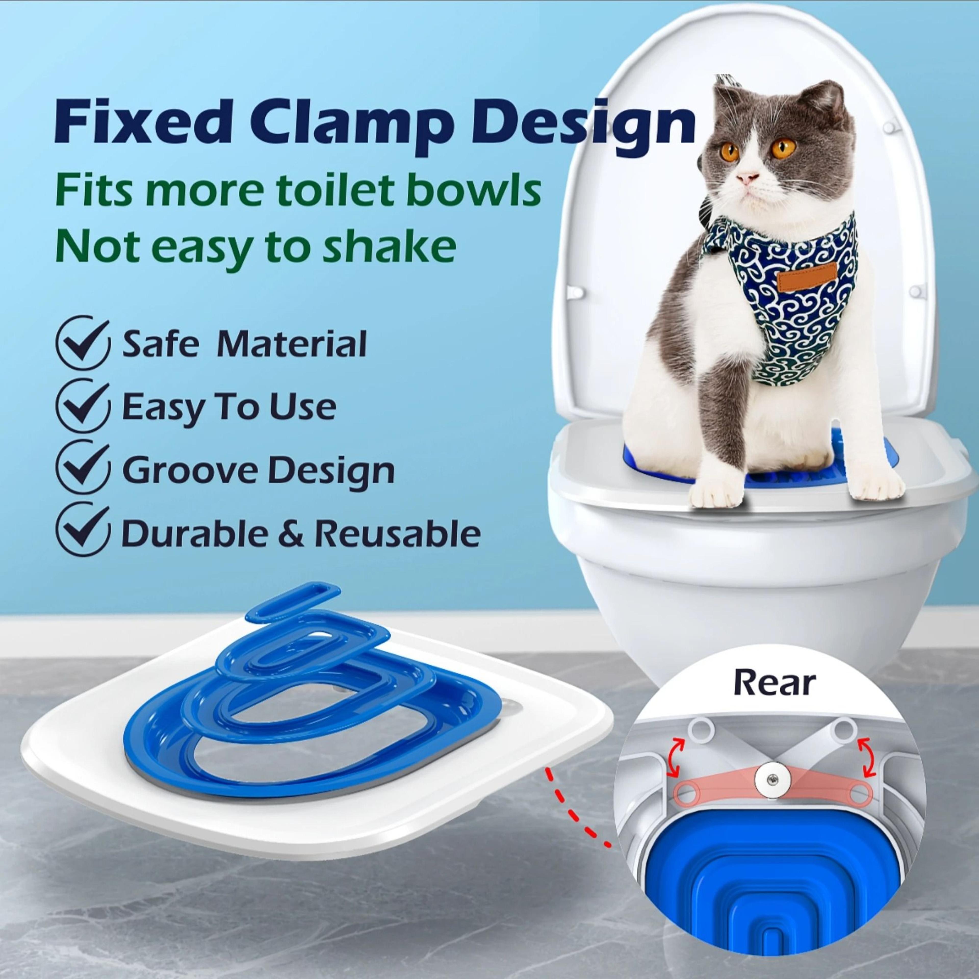 Reusable Cat Toilet Training Kit With Removable Sand Tray For Cleaner Pet Habits 11