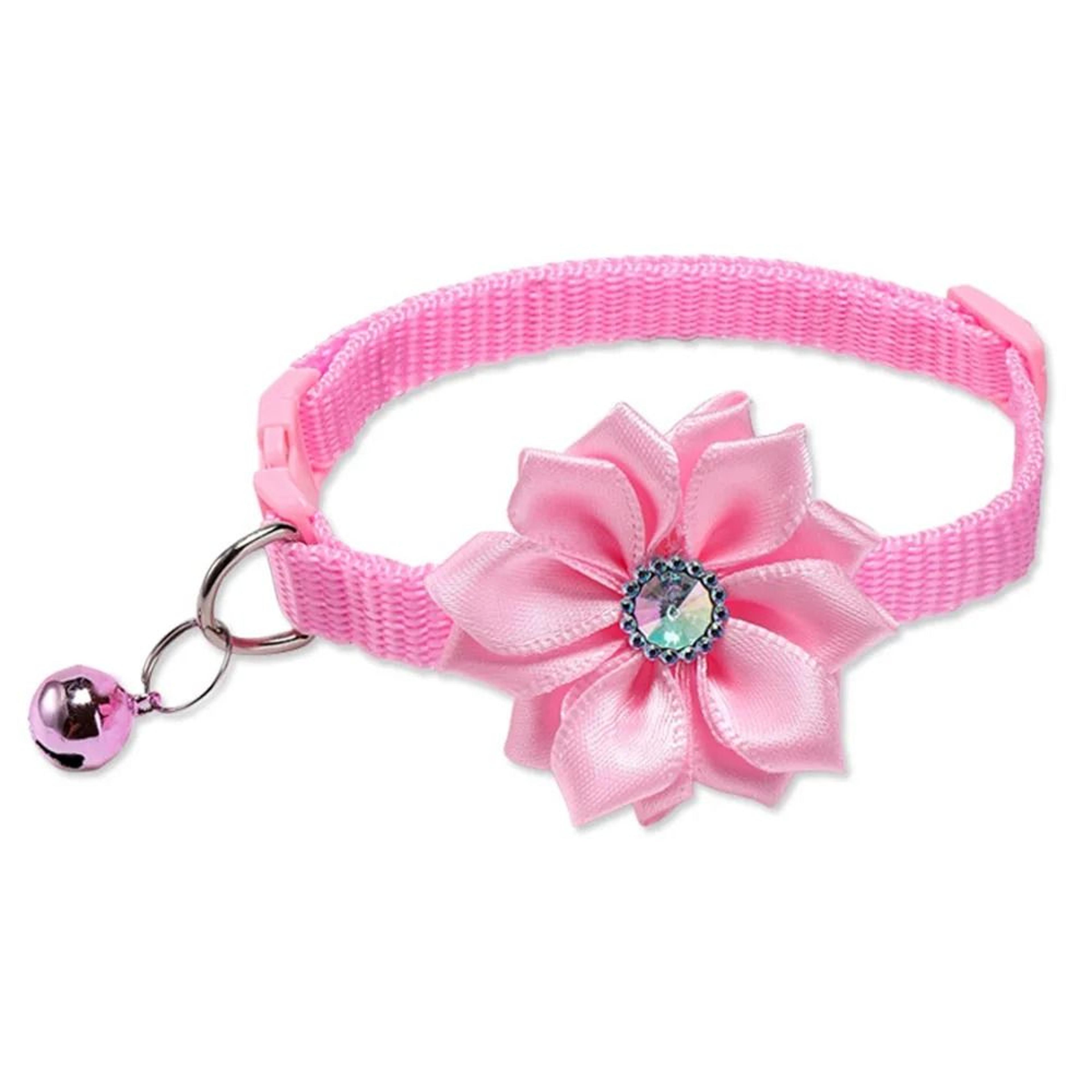 Adjustable Floral Bow Pet Collar With Bell For Cats And Small Dogs 8