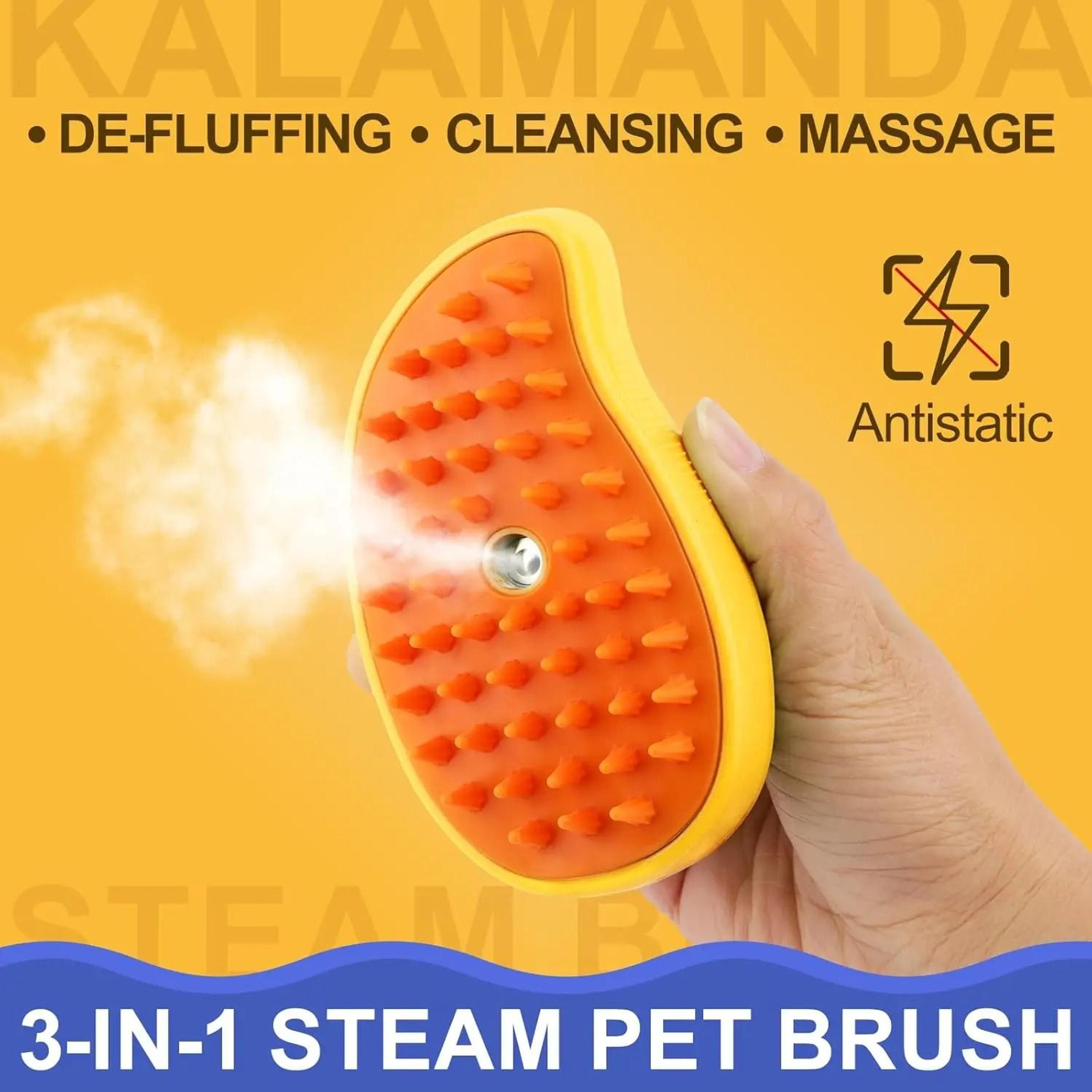 cat and dog steam brush silicone grooming comb for shedding massage and cleaning