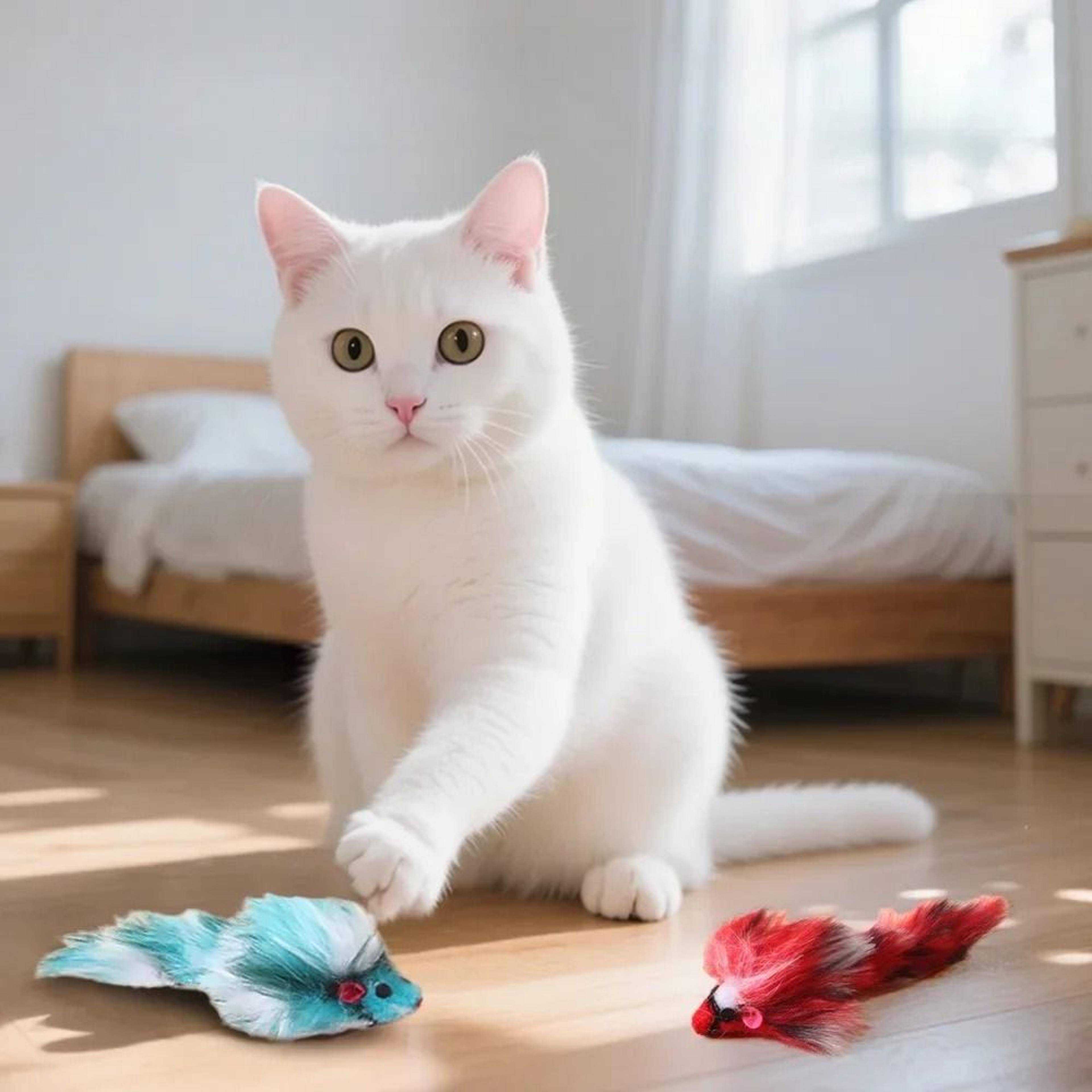Colorful Plush Mouse Cat Toys For Interactive Chasing Teasing And Indoor Kitten Play 5