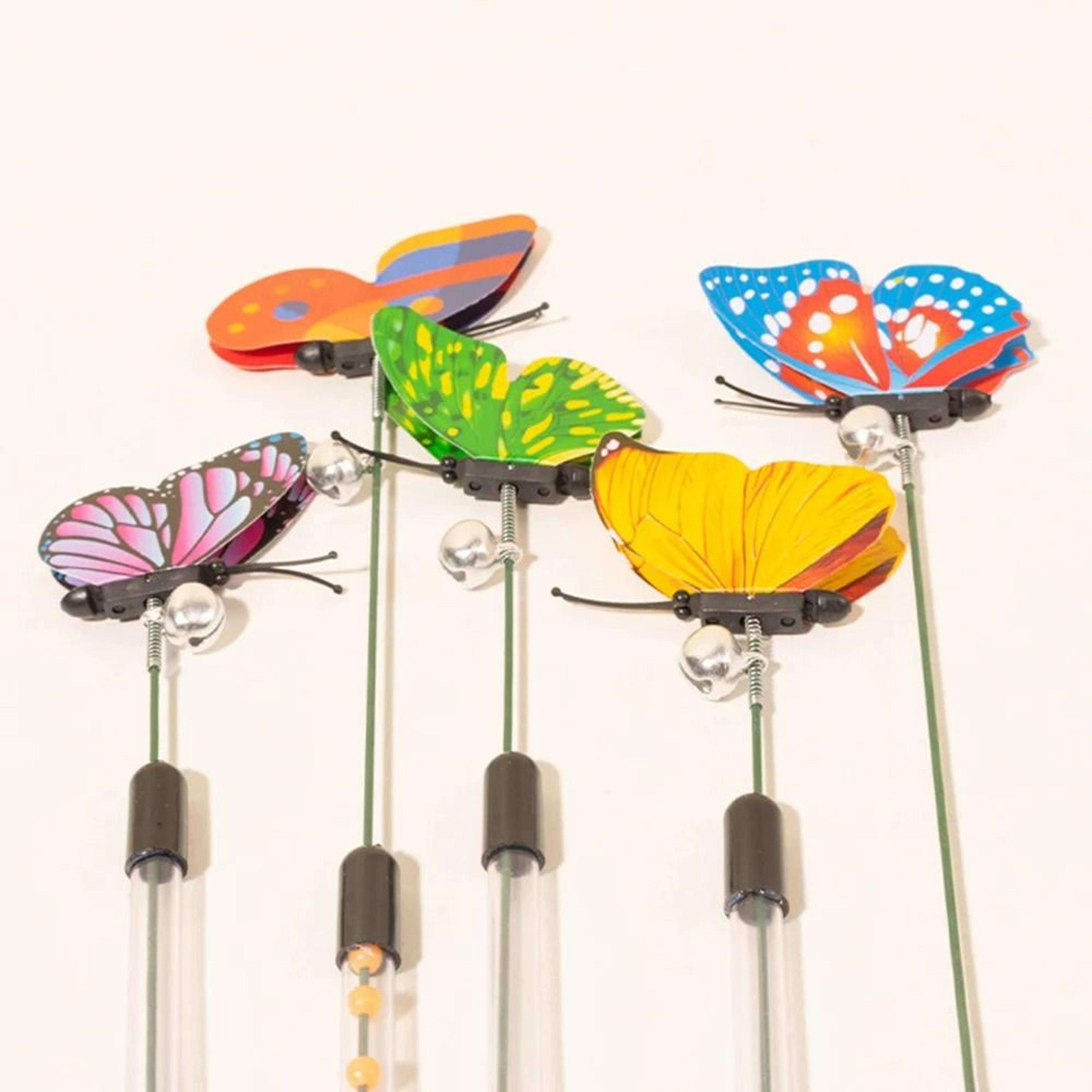 Retractable Butterfly Cat Teaser Wand For Interactive Chasing Exercise And Indoor Play 4