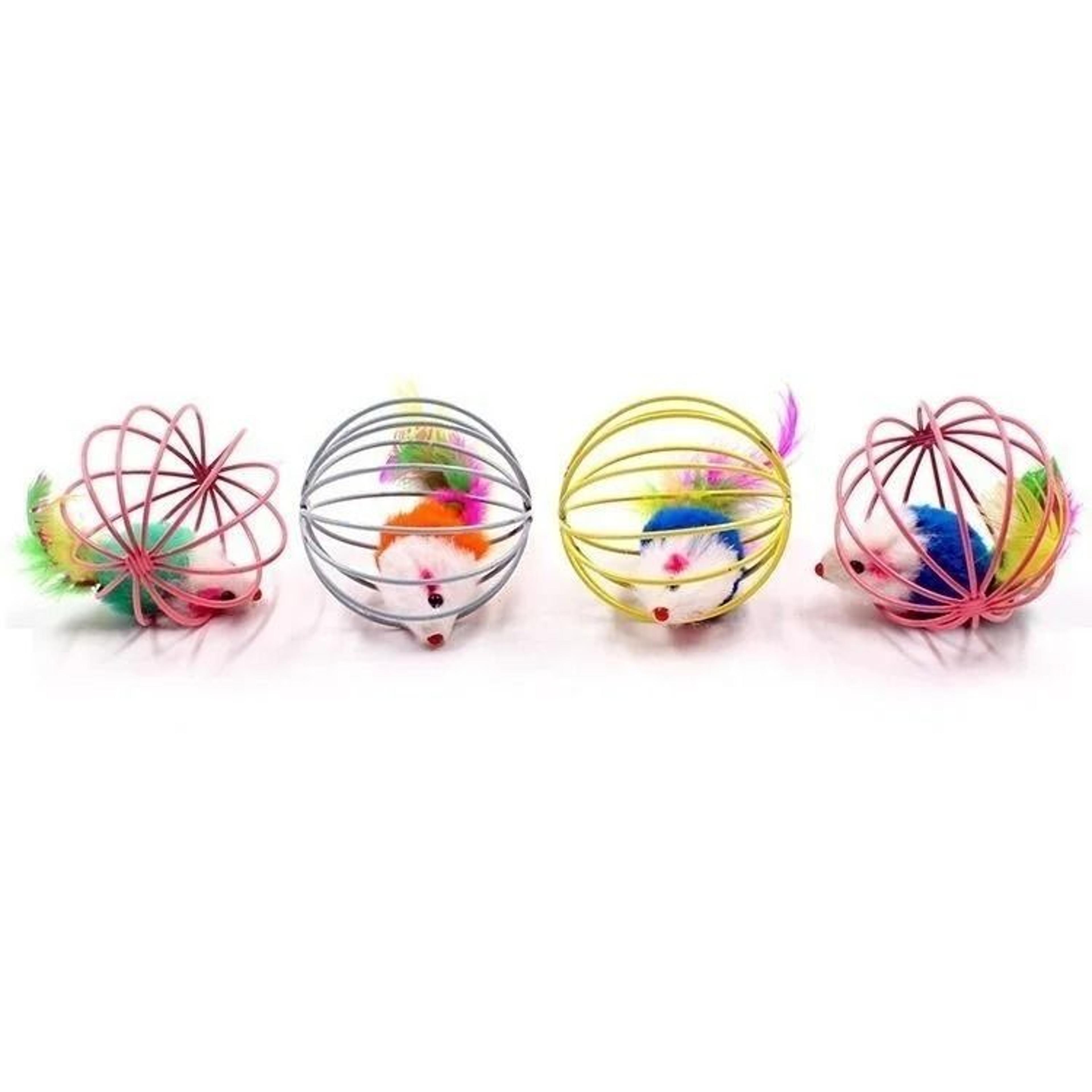 funny caged mouse ball cat toy for chasing rolling and interactive play