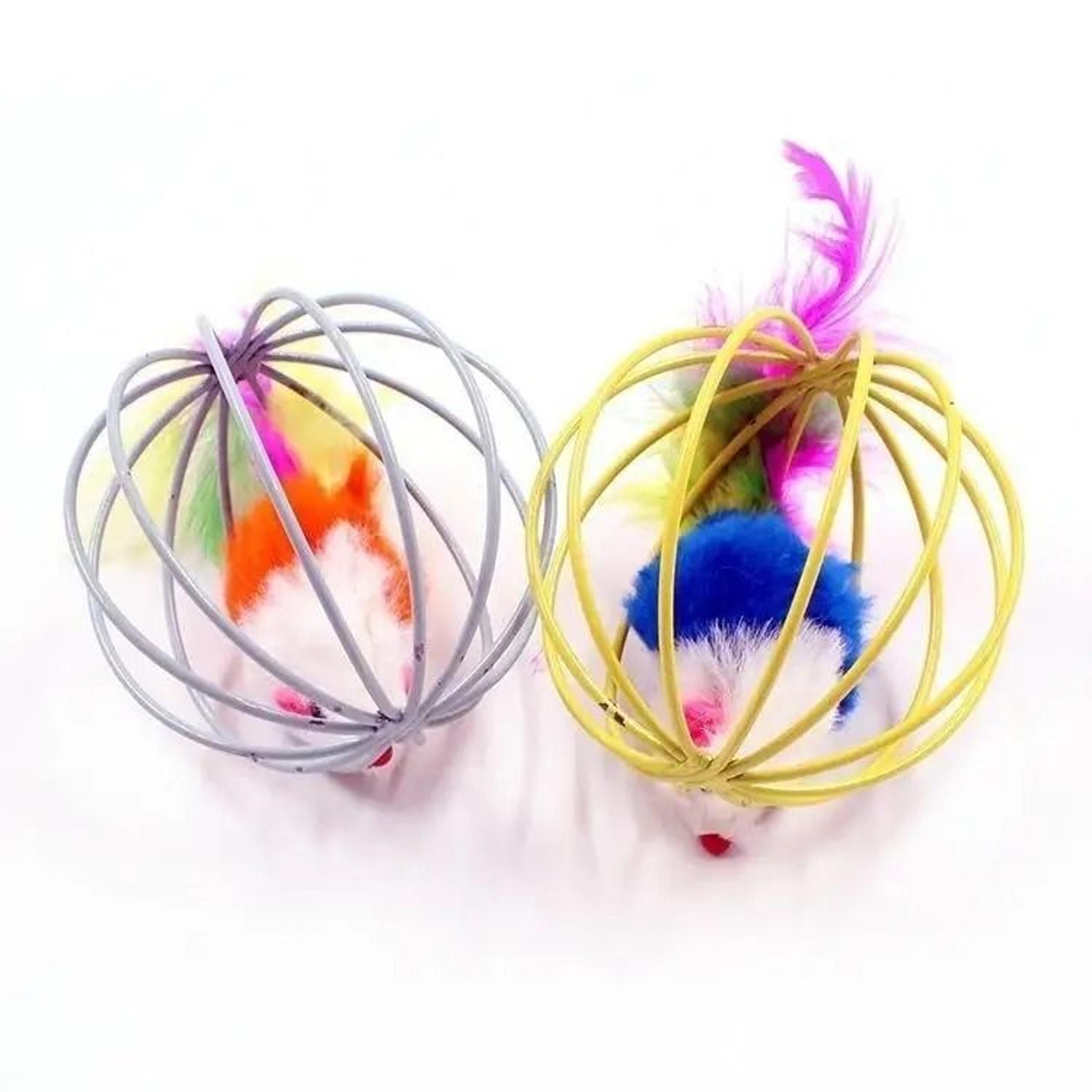Funny Caged Mouse Ball Cat Toy For Chasing Rolling And Interactive Play 2