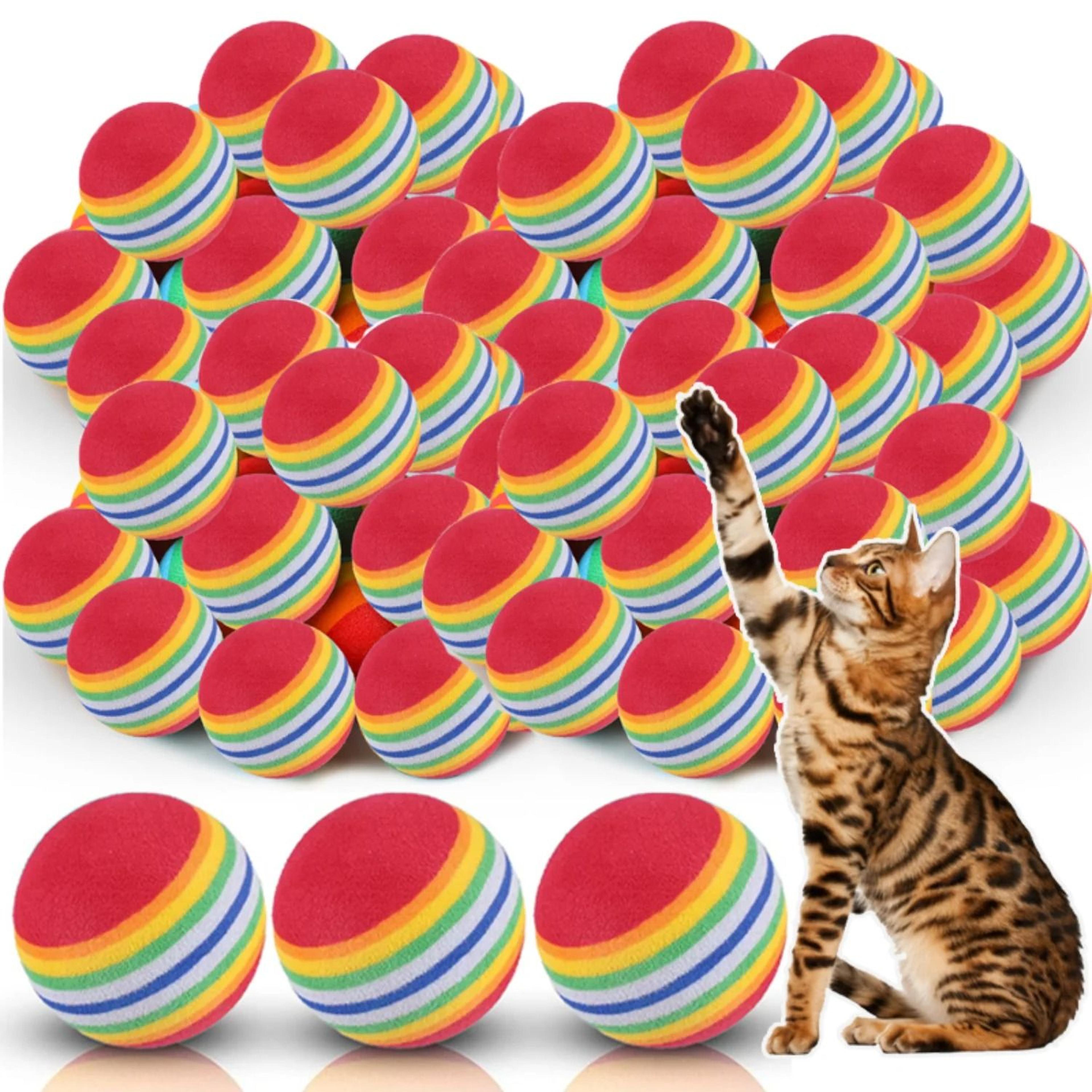 colorful eva cat toy balls for chewing chasing training and interactive play