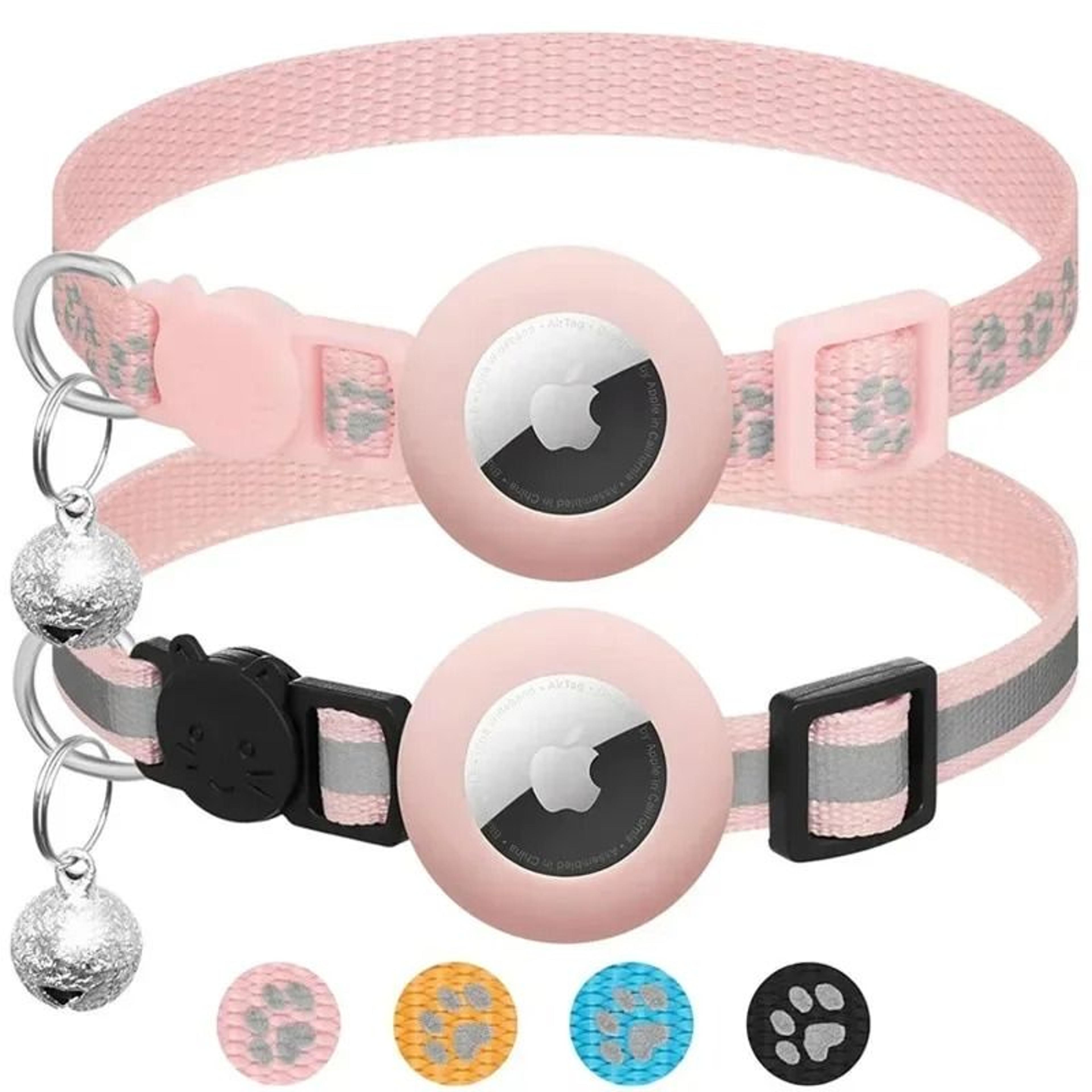 AirTag Compatible Reflective Cat Collar With Bell Safety Buckle For Kittens Puppies 6