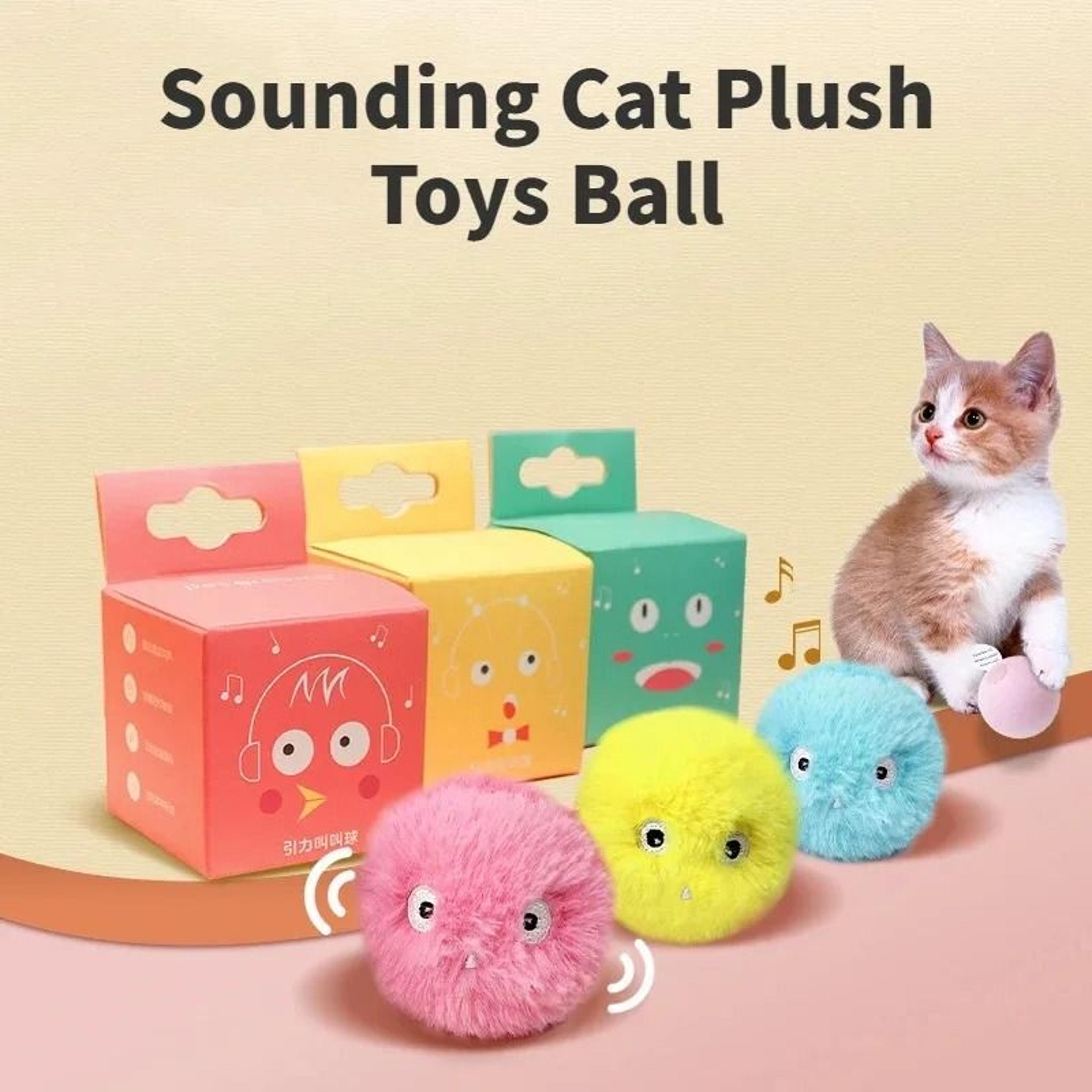chirping animal sound cat toy ball for rolling chasing and indoor play