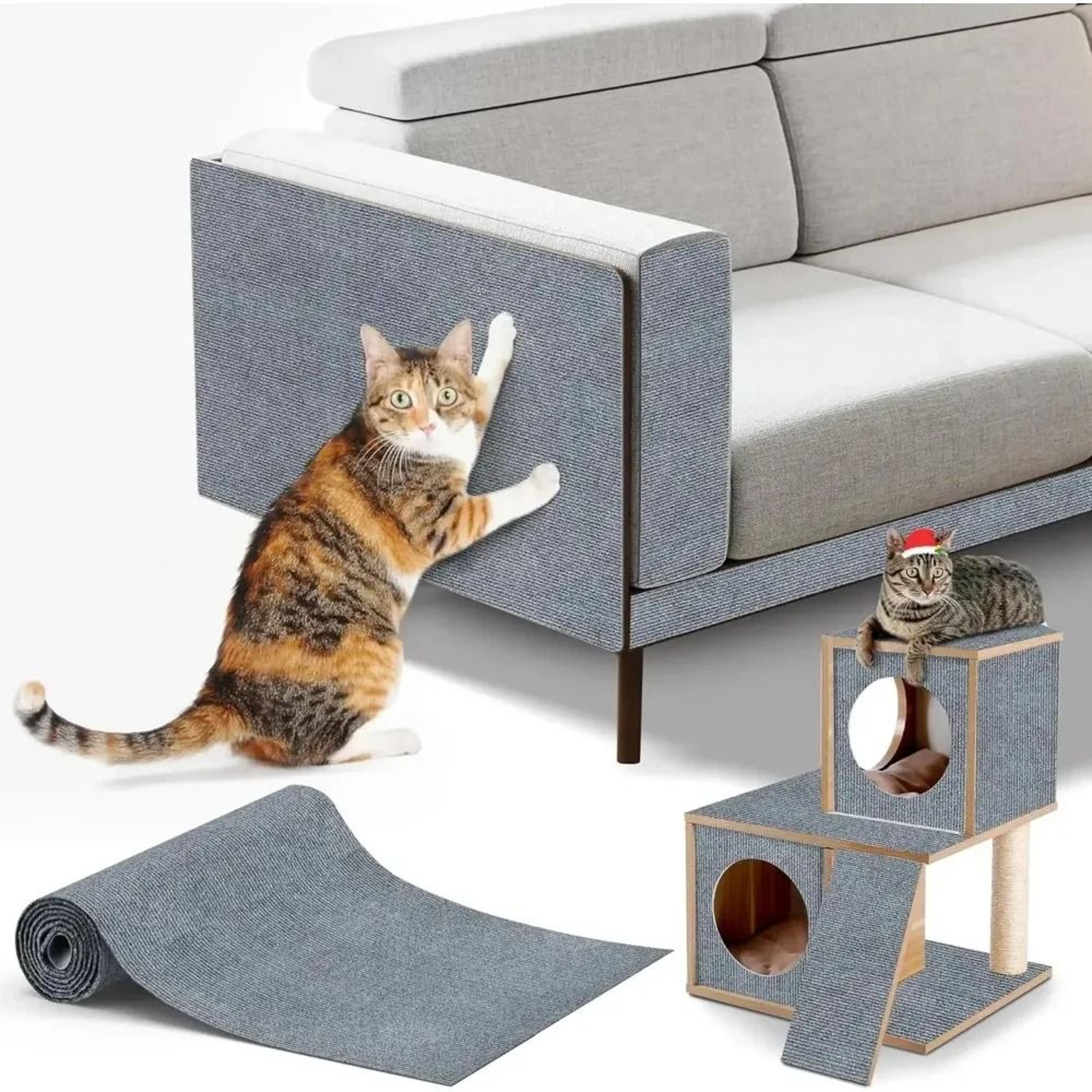 Self Adhesive Cat Scratch Mat For Sofa Couch Corner Wall And Furniture Protection 2