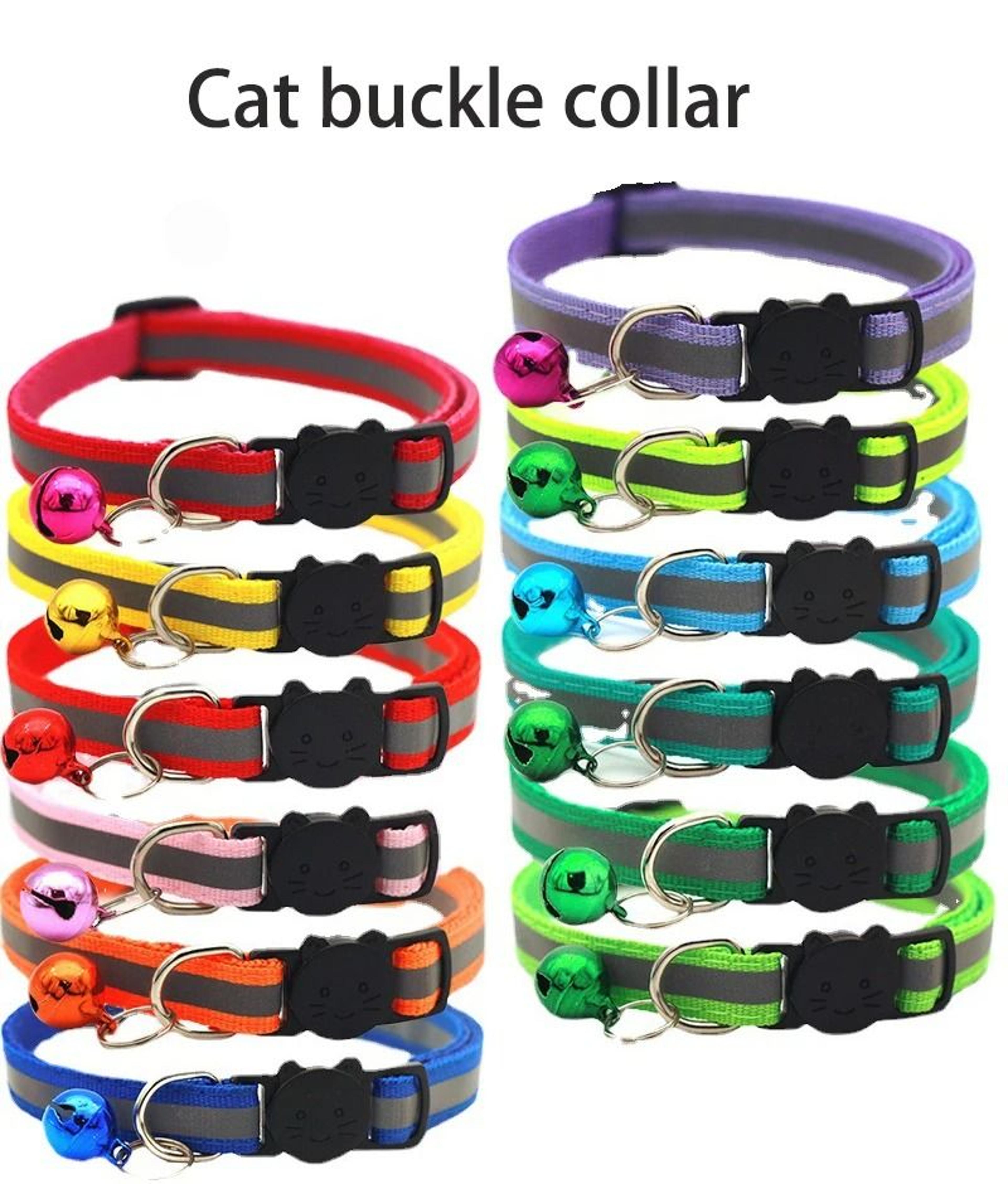reflective breakaway cat collar with bell soft adjustable neck ring for small pets