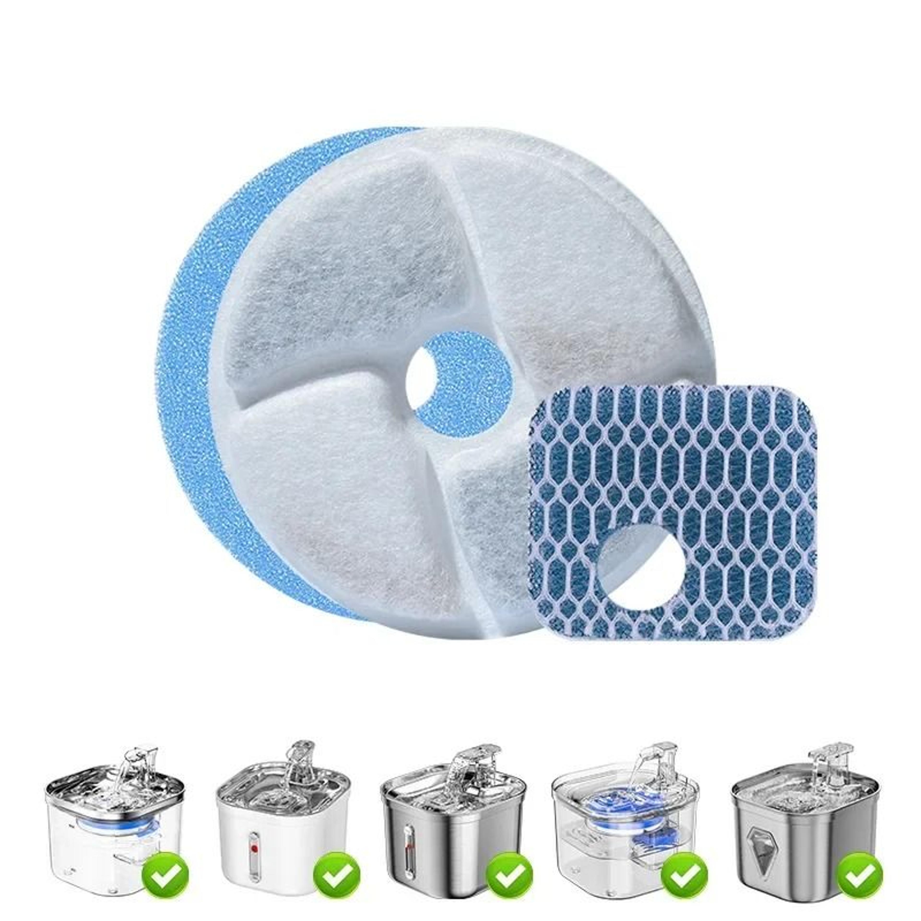 round cat water fountain filters activated carbon replacement pack