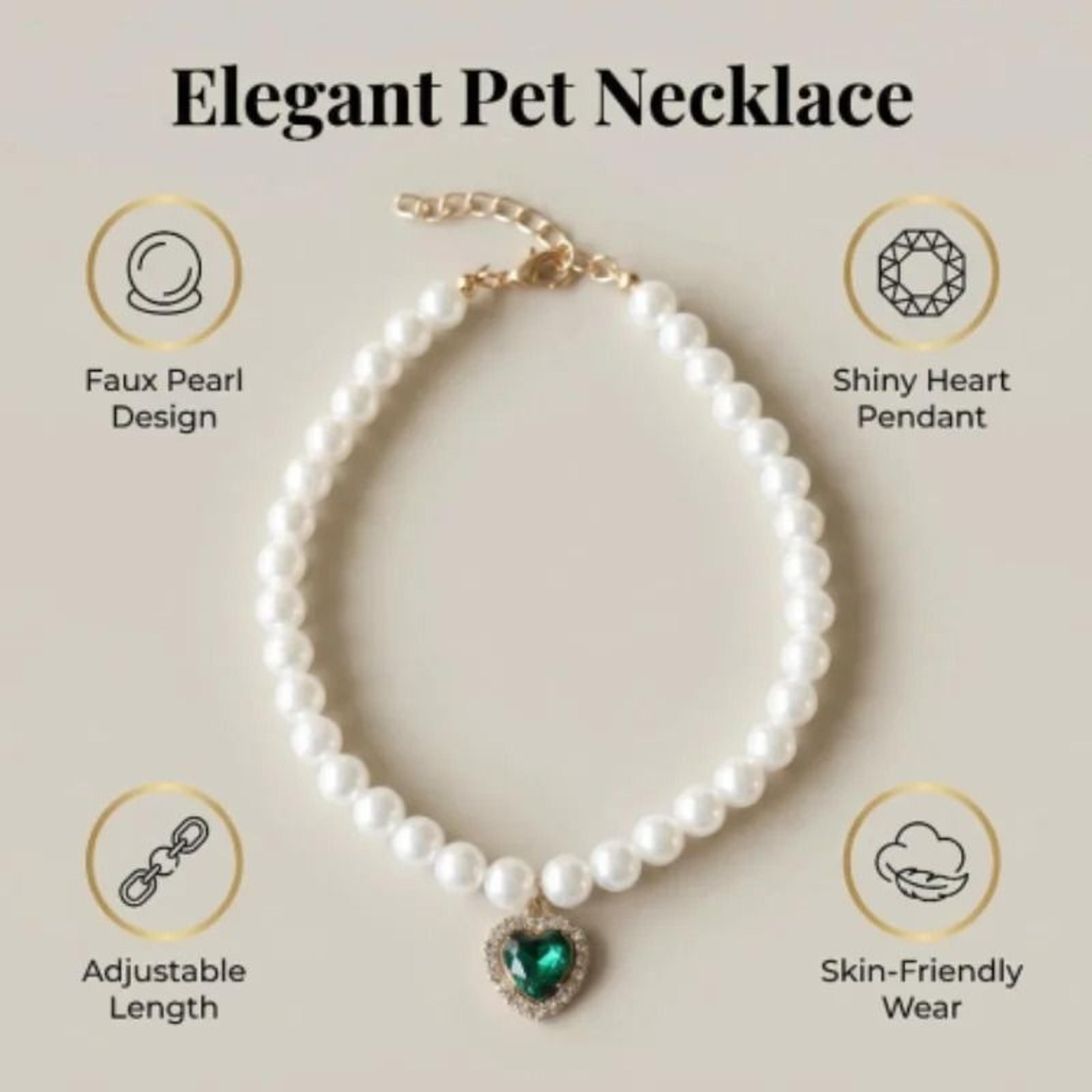 Adjustable Pearl Cat Collar Necklace For Kittens 12