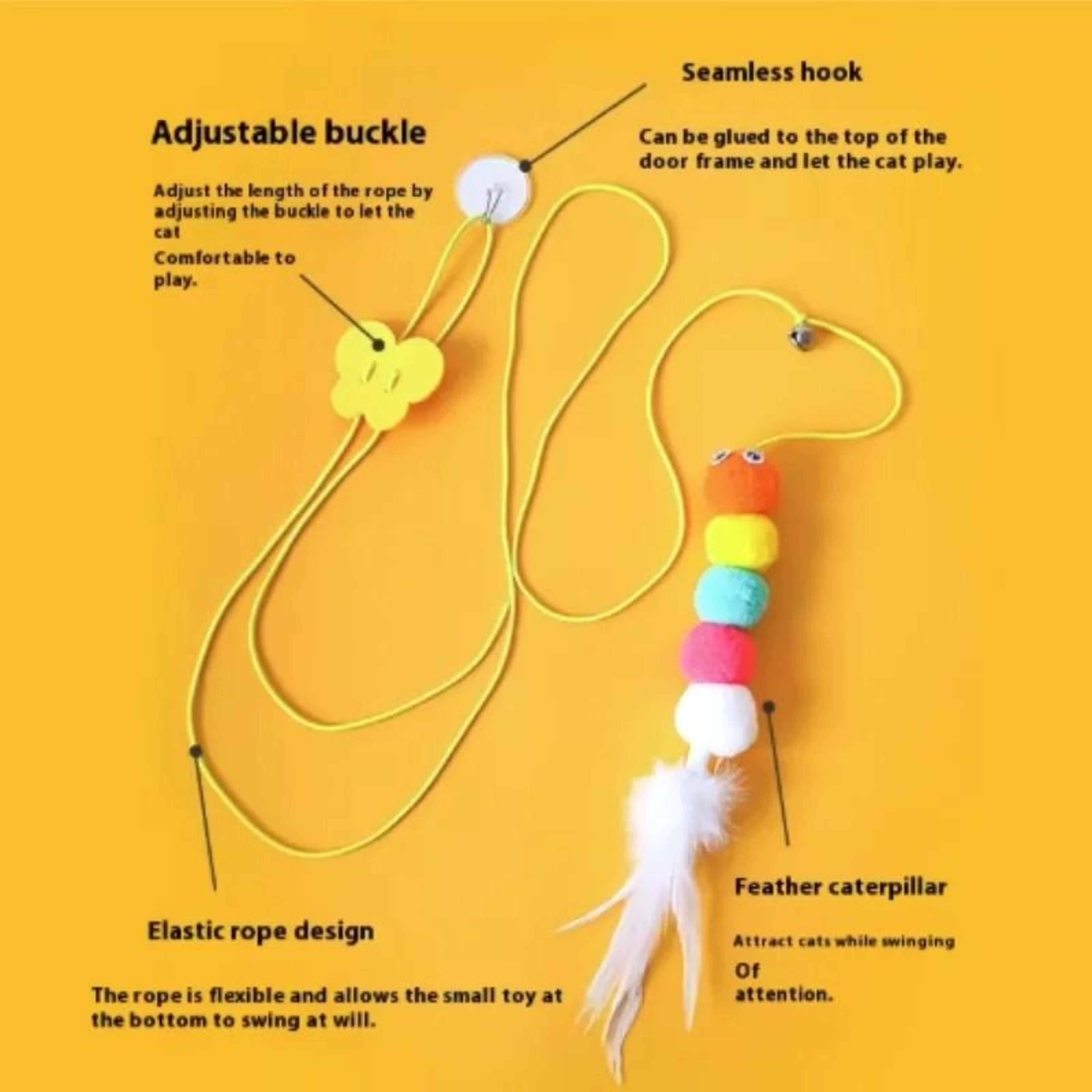 Elastic Hanging Feather Bell Cat Teaser Toy 5