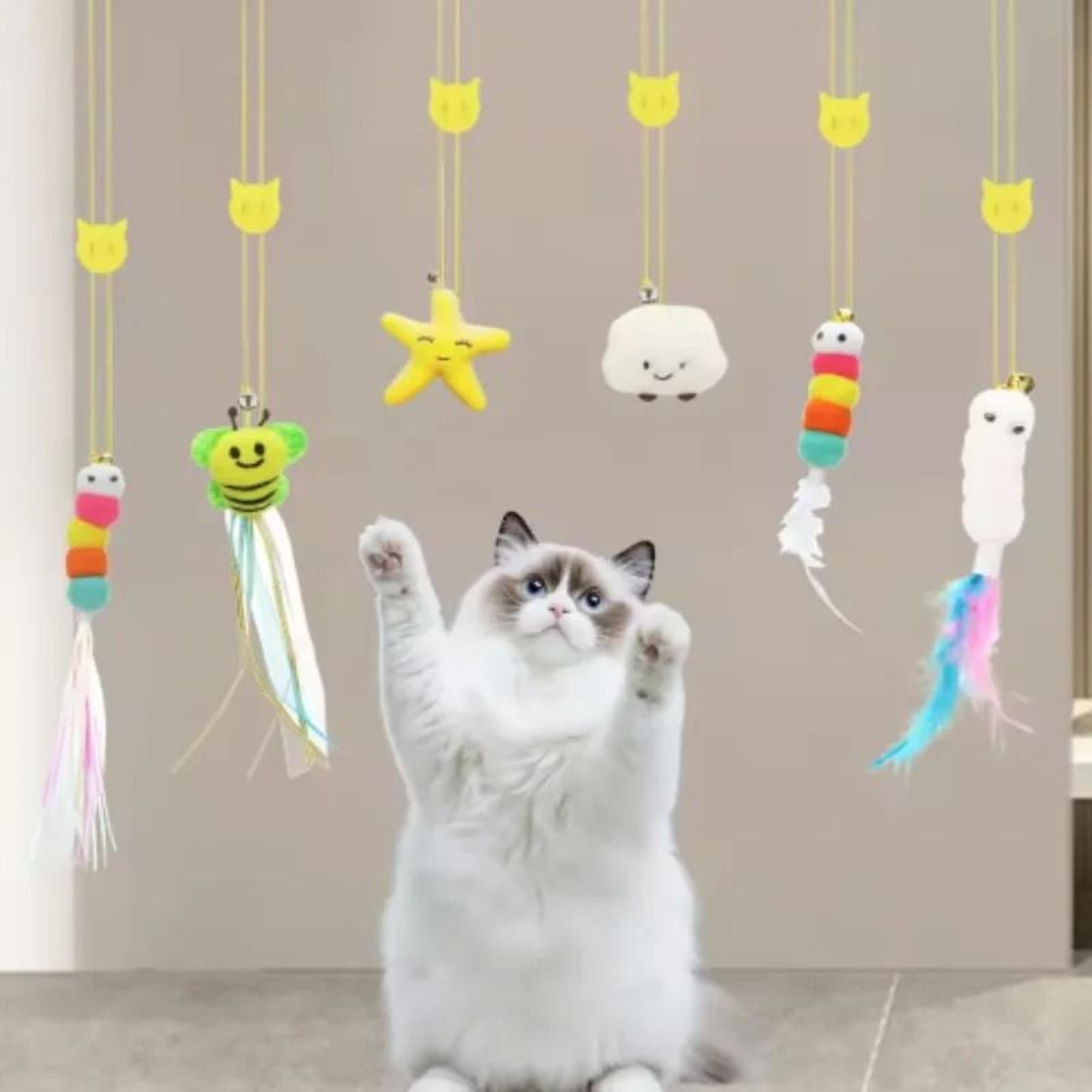Elastic Hanging Feather Bell Cat Teaser Toy 6