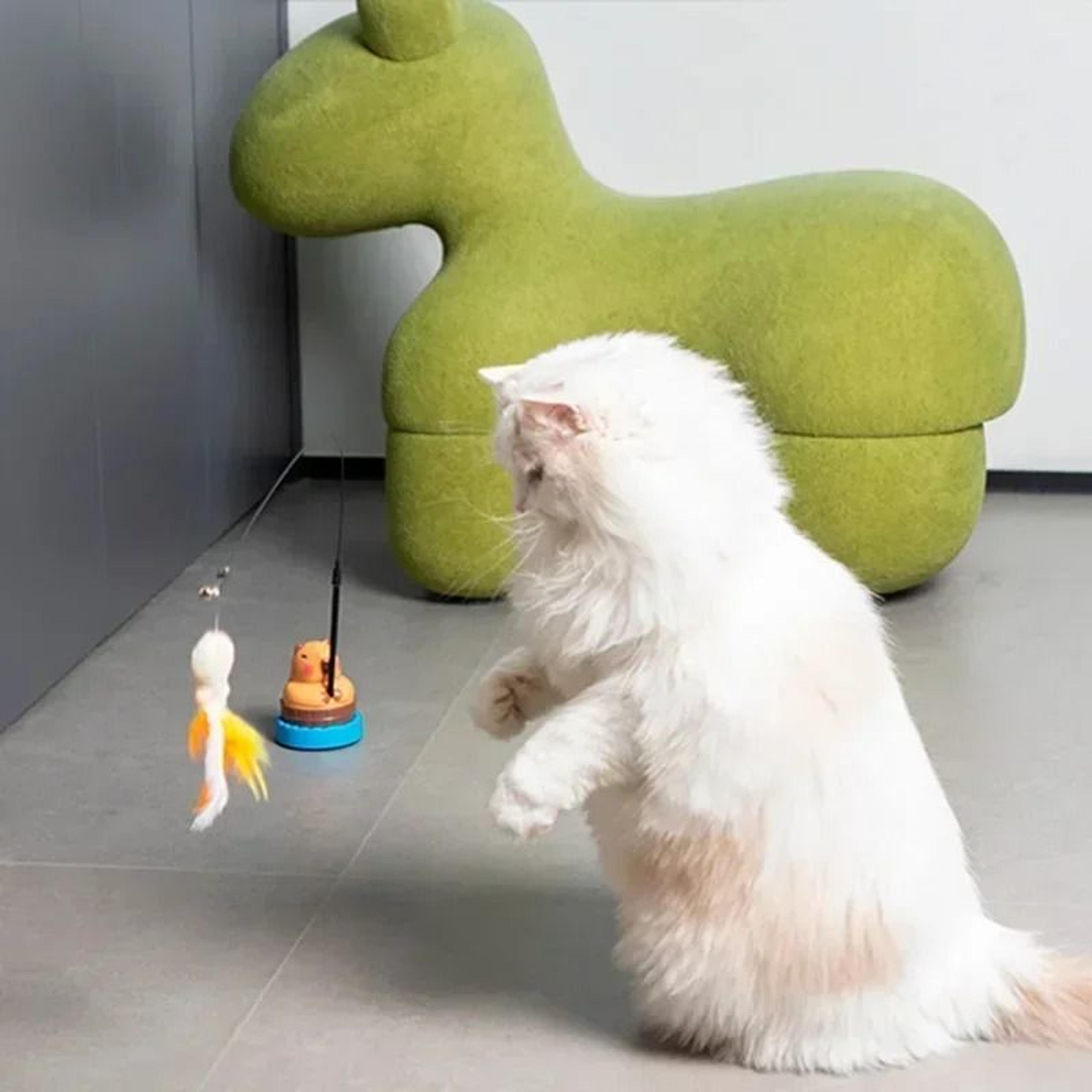Simulation Capybara Bird Bell Cat Teaser Wand Toy For Kittens Indoor Interactive Chase And Play 10