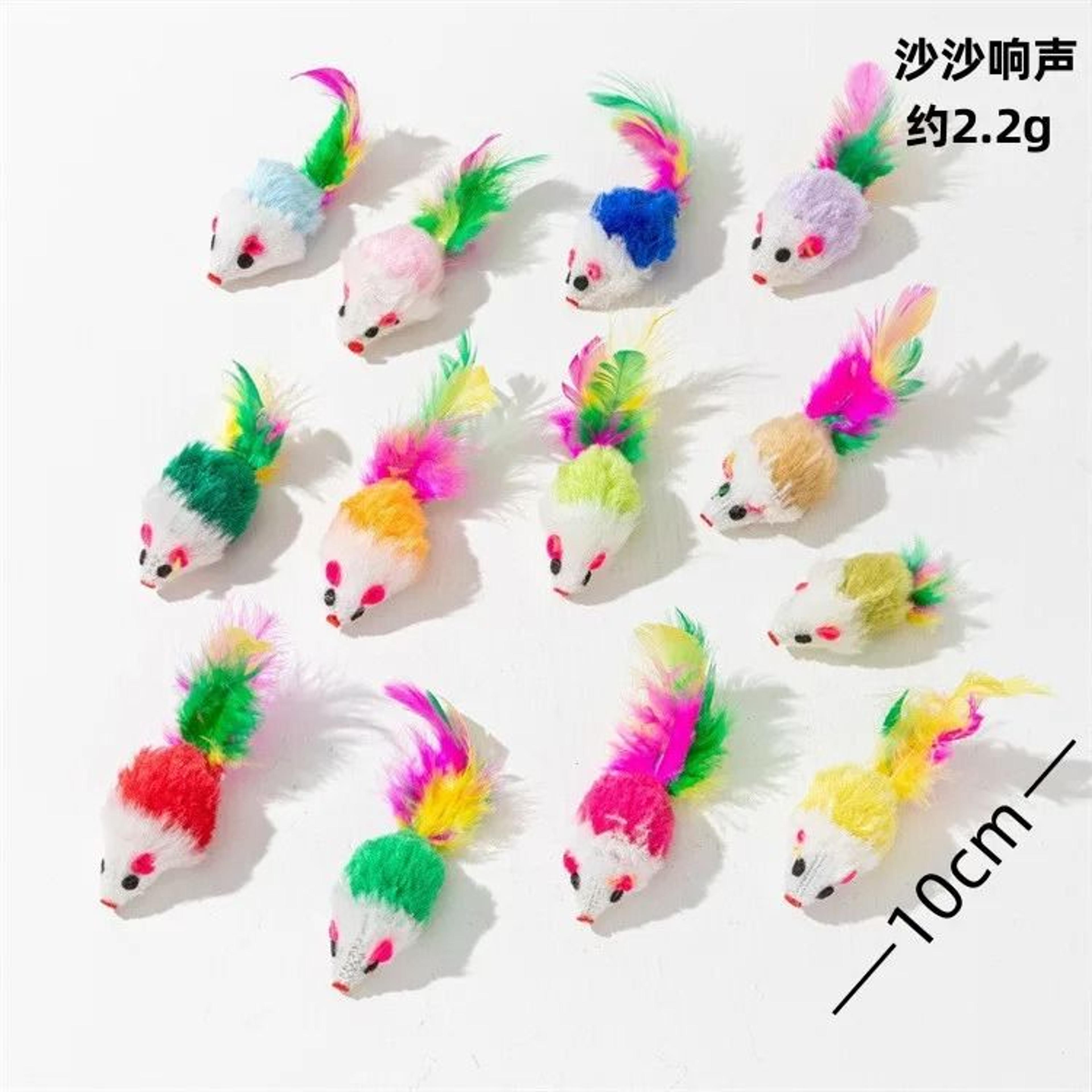 Interactive Cat Feather Toy Refill Set With Mouse Worm Bell Ball For Kitten Training Play 10