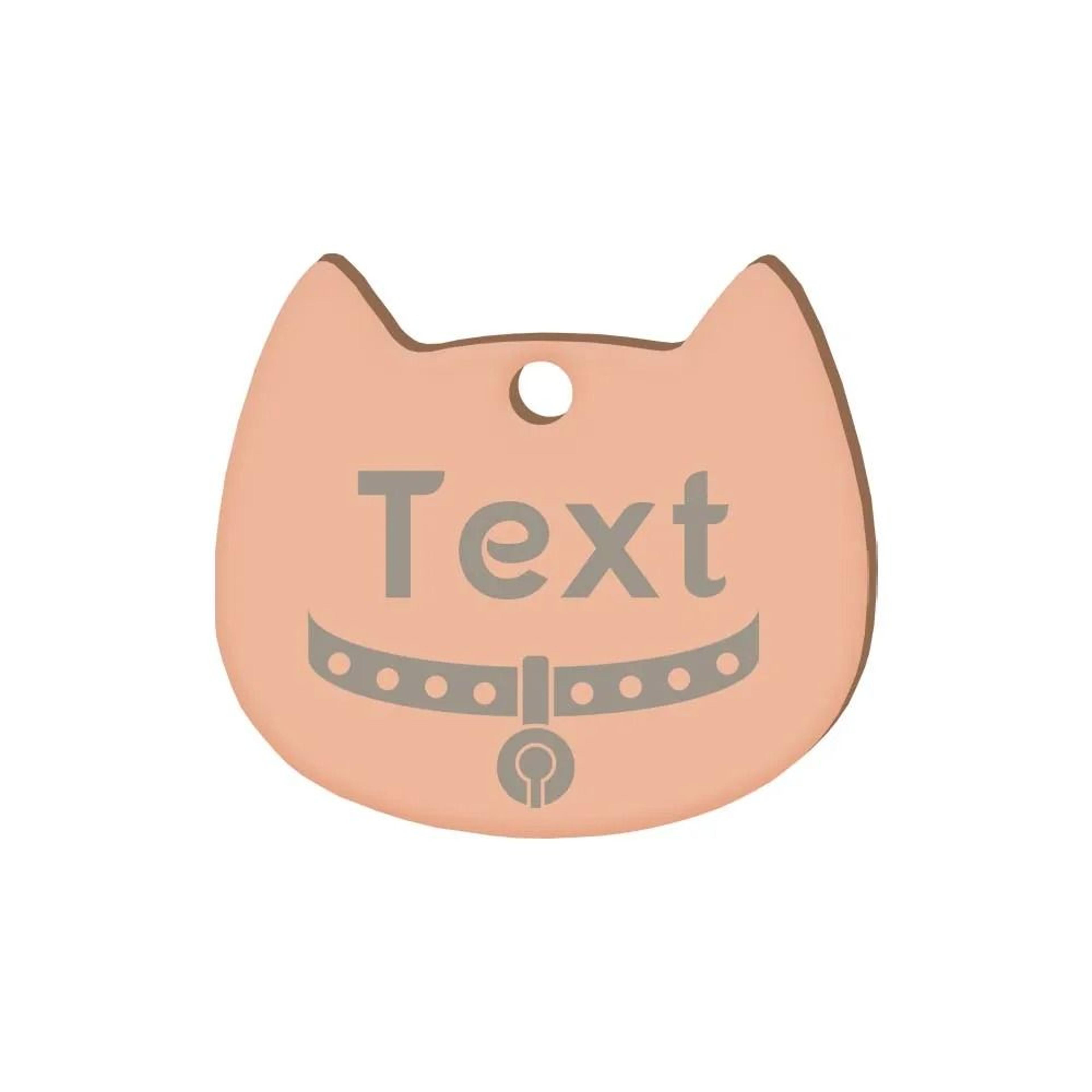 Custom Cat Face Pet ID Tag Stainless Steel Engraved Name Plate For Dogs Cats 10