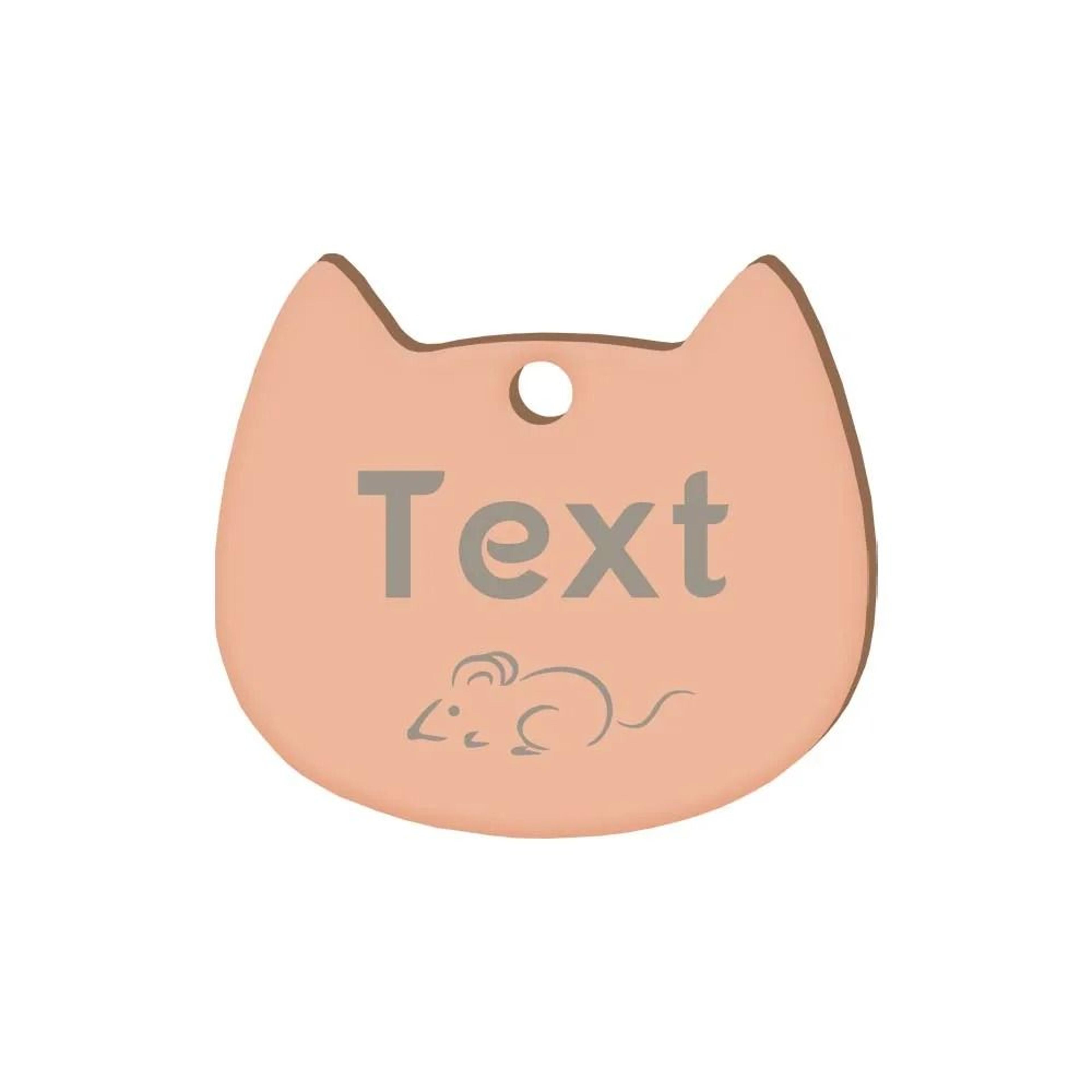 Custom Cat Face Pet ID Tag Stainless Steel Engraved Name Plate For Dogs Cats 8