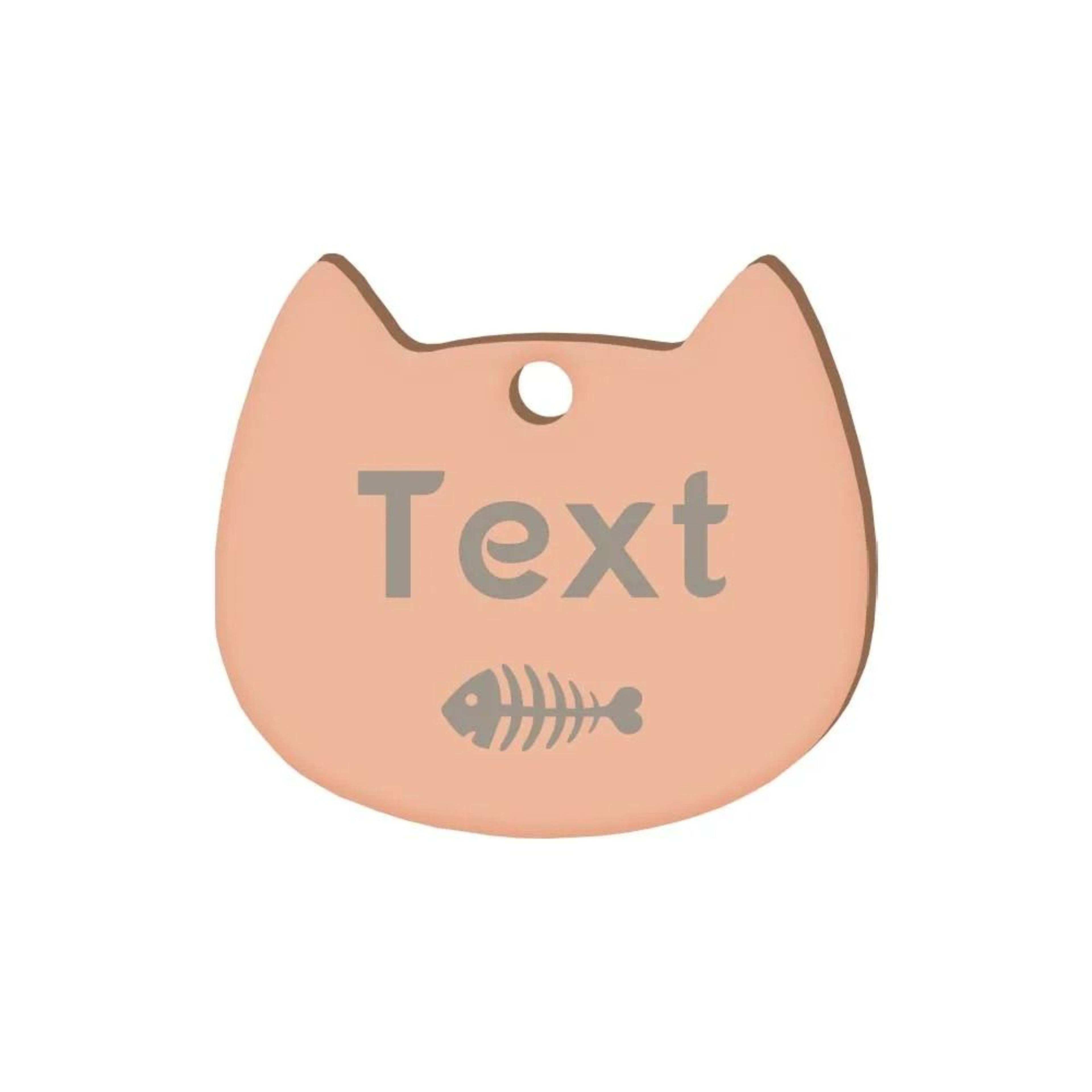 Custom Cat Face Pet ID Tag Stainless Steel Engraved Name Plate For Dogs Cats 9